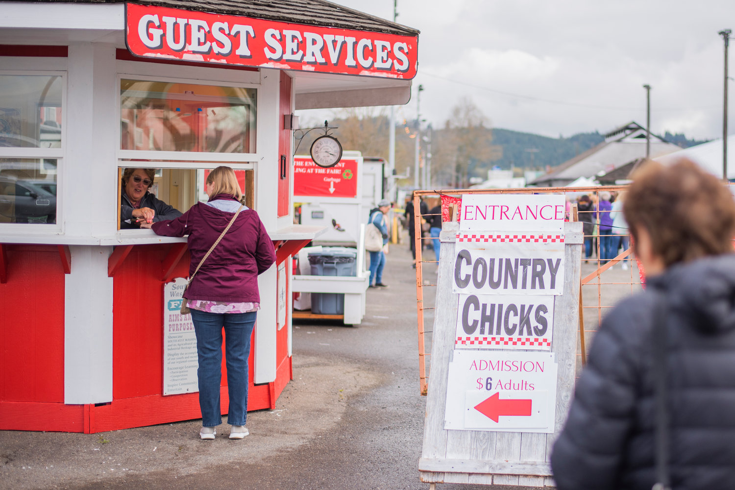 Visitors line up Friday at the Southwest Washington Fairgrounds in Centralia for the Country Chicks Spring Show.