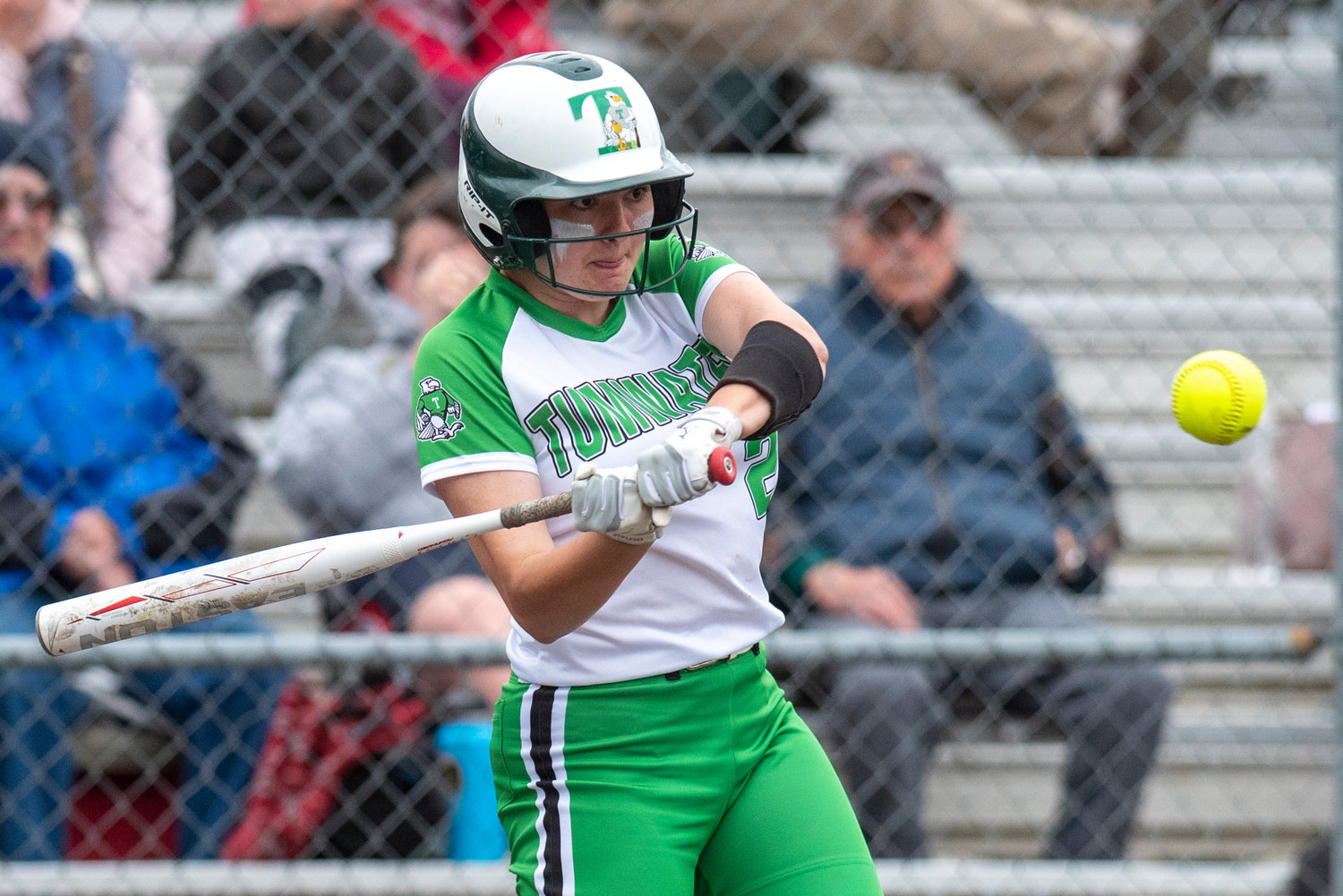 Tumwater's Jaime Haas lines up a W.F. West pitch during a home game on May 2.