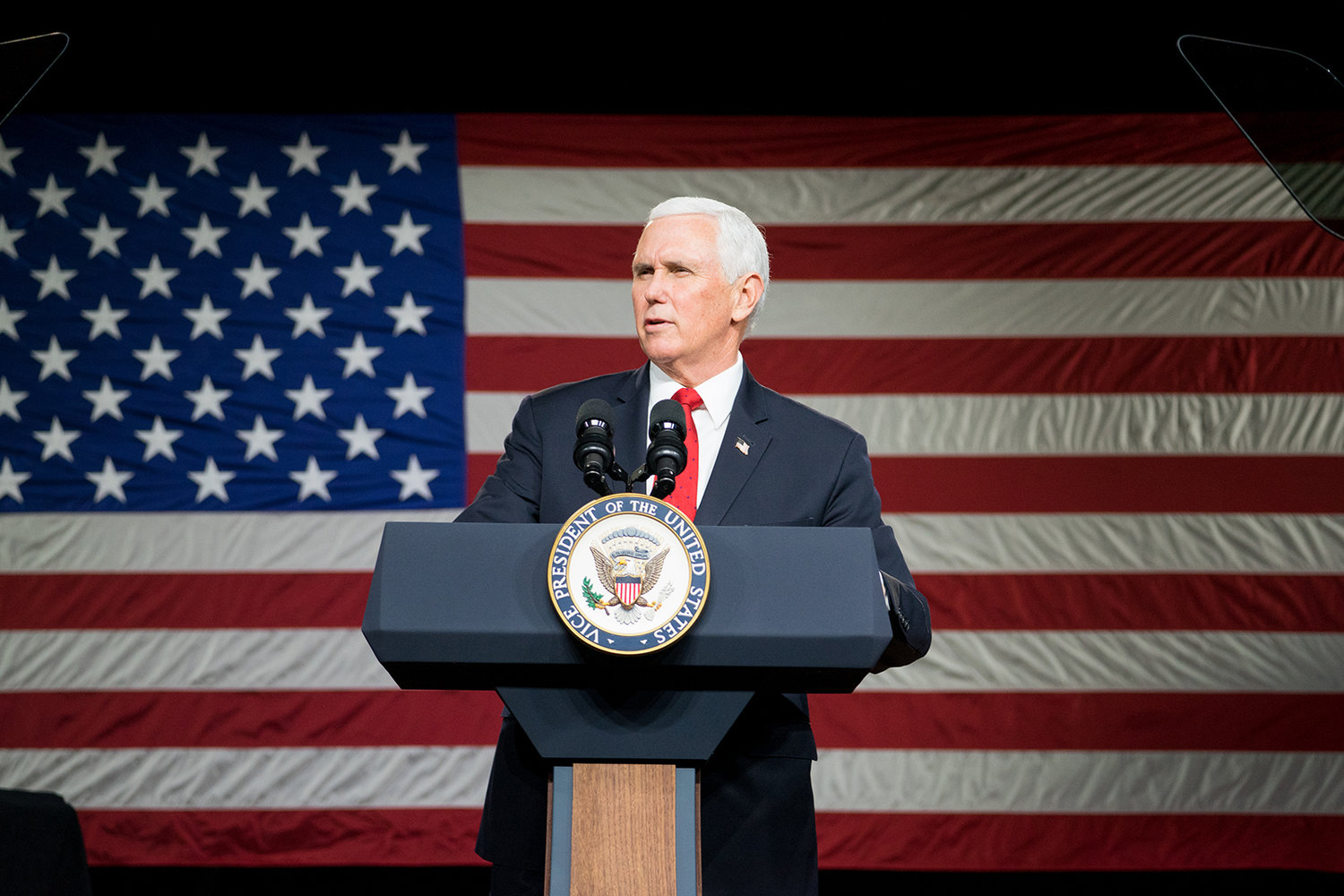 U.S. Vice President Mike Pence speaks during a visit to Rock Springs Church to campaign for GOP Senate candidates  on Jan. 4, 2021, in Milner, Georgia. (Megan Varner/Getty Images/TNS)