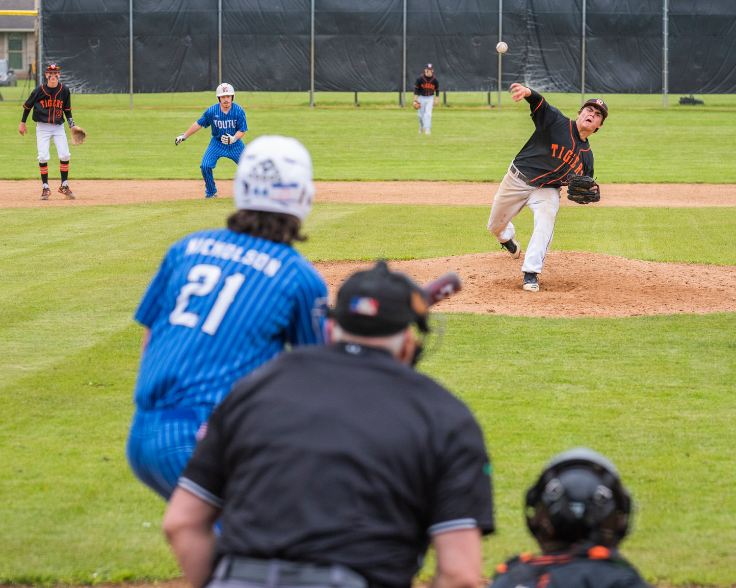 Napavine senior Gavin Parker (5) throws from the bump during a 2B District 4 Title game against Toutle Lake Friday in Chehalis.