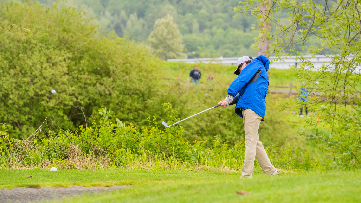 Adna junior Joshua McGuire tees off Wednesday afternooon at Riverside Golf Course in Chehalis.