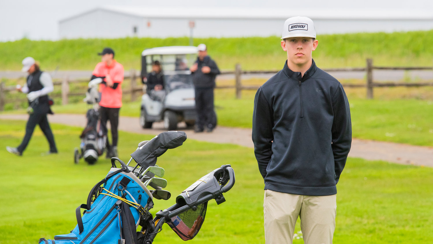 Adna sophomore Braeden Salme poses for a photo Wednesday afternooon at Riverside Golf Course in Chehalis.