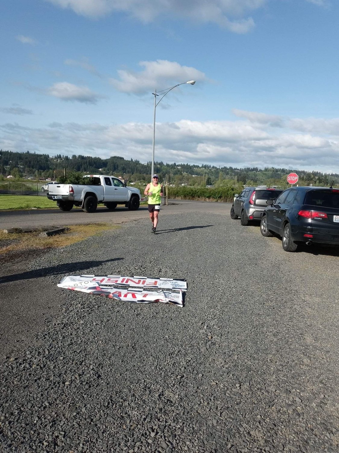Chris Cruzan is the first place male runner in the the Run for Five, Recovery is Alive 5k in Chehalis on Monday.