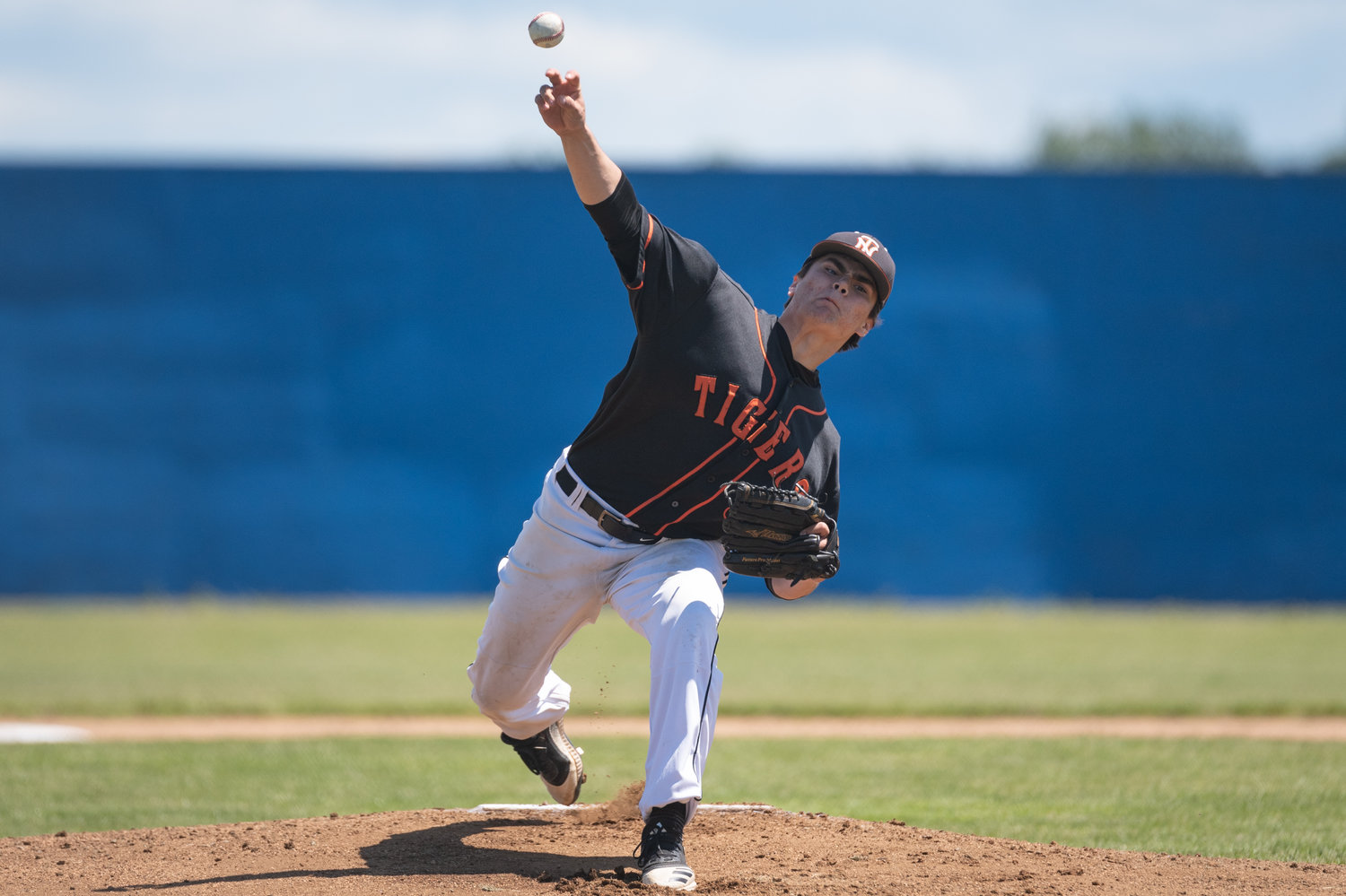 Napavine starter Gavin Parker throws a pitch against Colfax in the 2B State Regional Round at Adna High School May 21.
