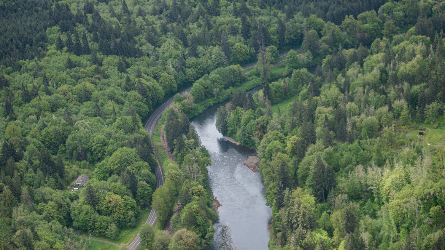 The Chehalis River runs along state Route 6 west of Chehalis.