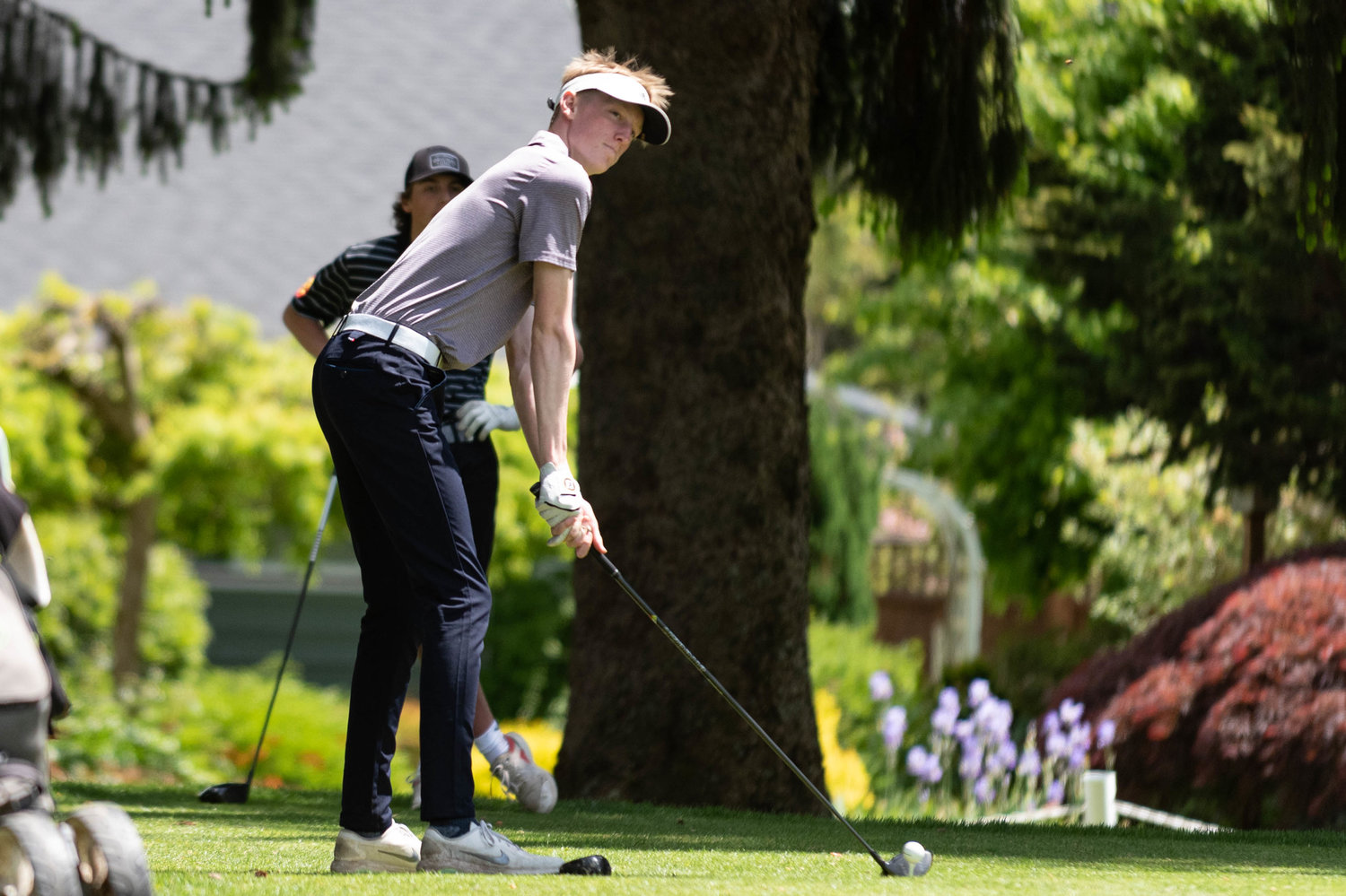 Tumwater golf Reagan Broome prepares to tee off at the 2A State Golf Championships at Capital City Golf Course May 25.