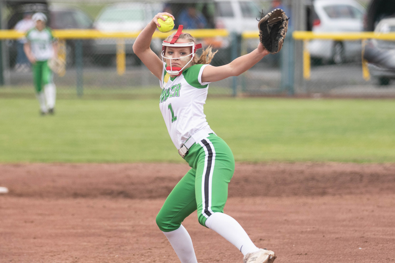 Tumwater pitcher Ella Ferguson deals against North Kitsap in the first round of the 2A State Softball Tournament at Carlon Park in Selah May 27.