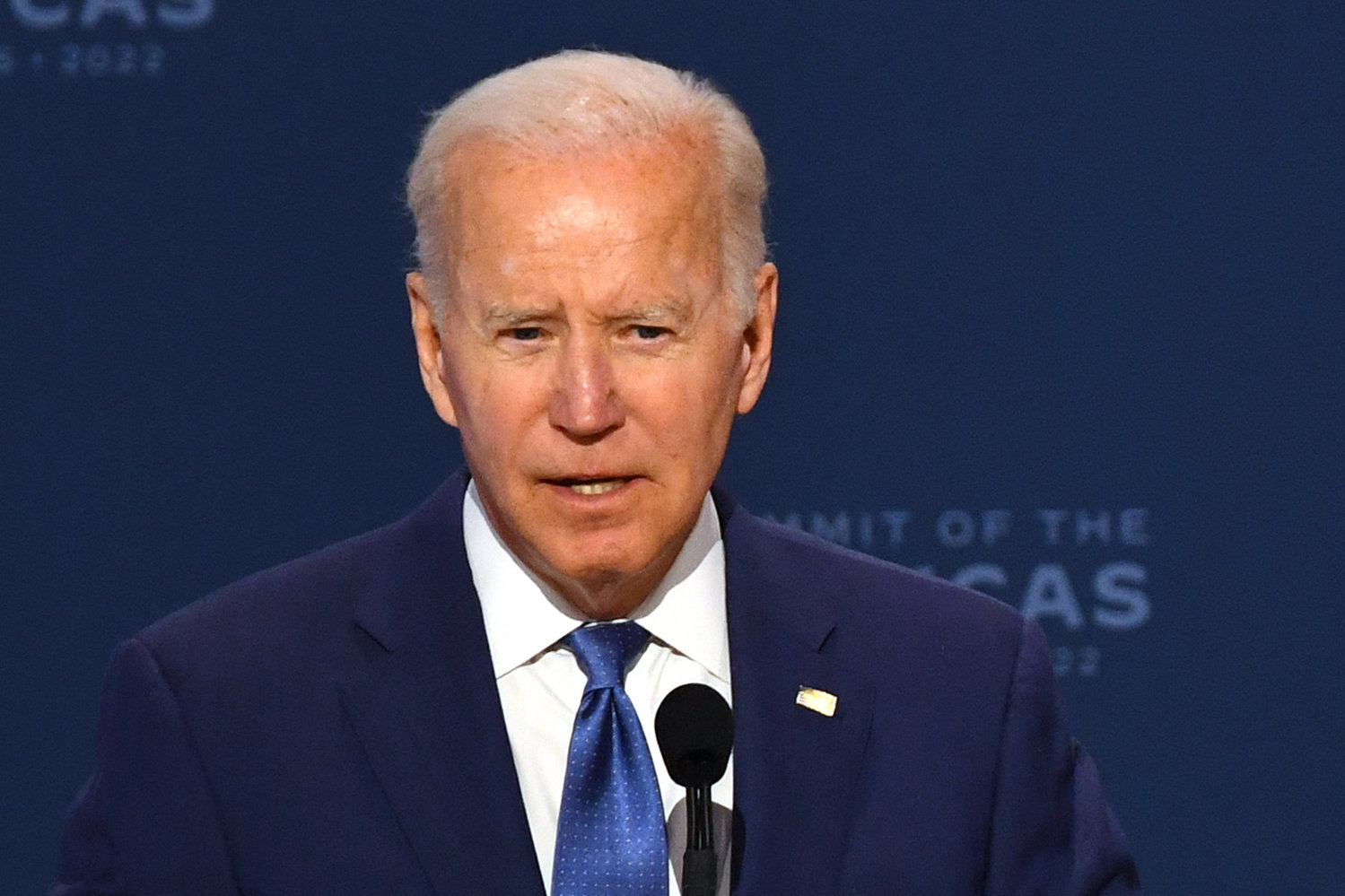 U.S. President Joe Biden addresses a plenary session of the 9th Summit of the Americas in Los Angeles, California, June 9, 2022. (Patrick T. Fallon/AFP via Getty Images/TNS)