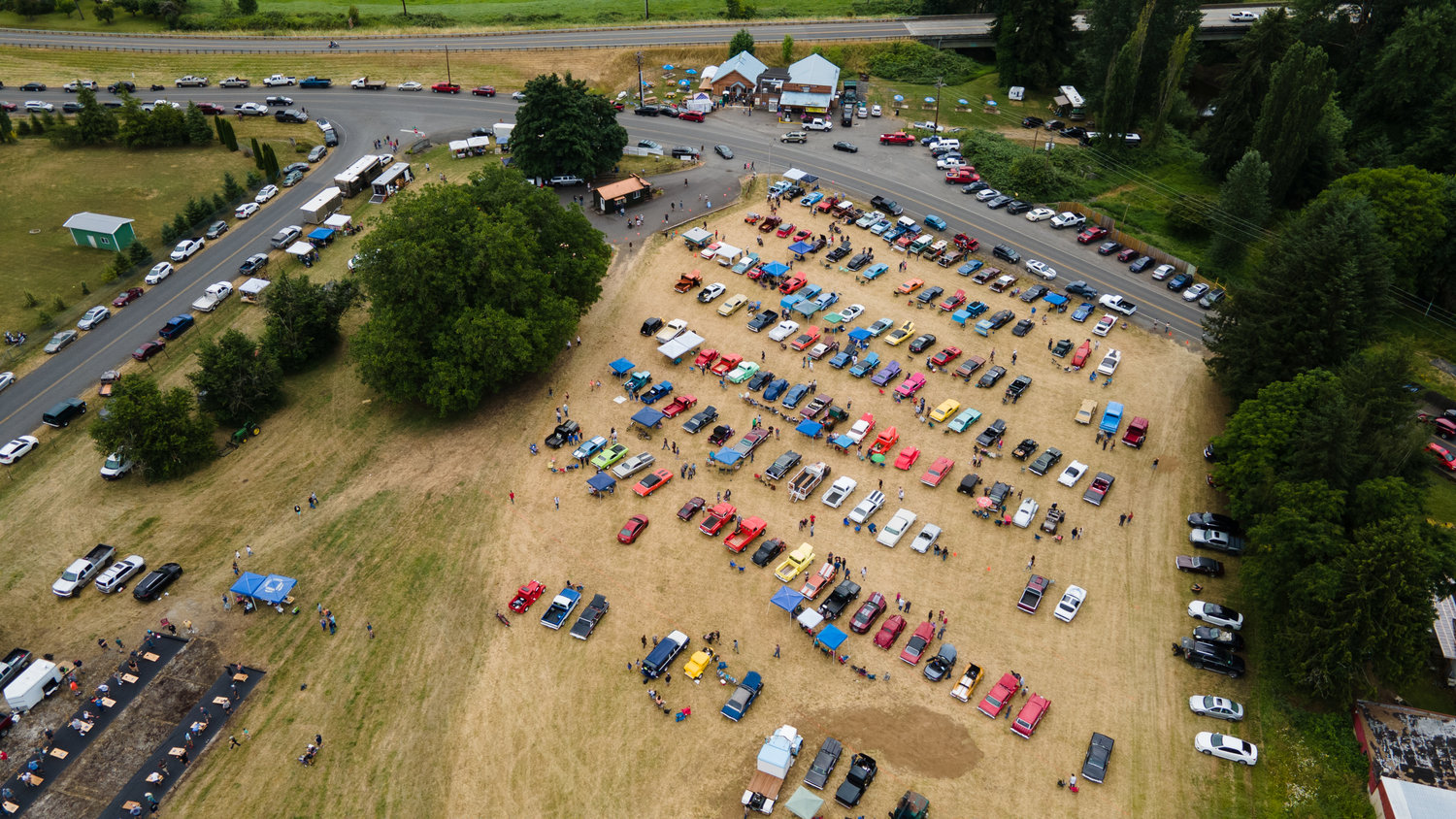 captured this photograph of the Adna Car Show from above over the weekend.