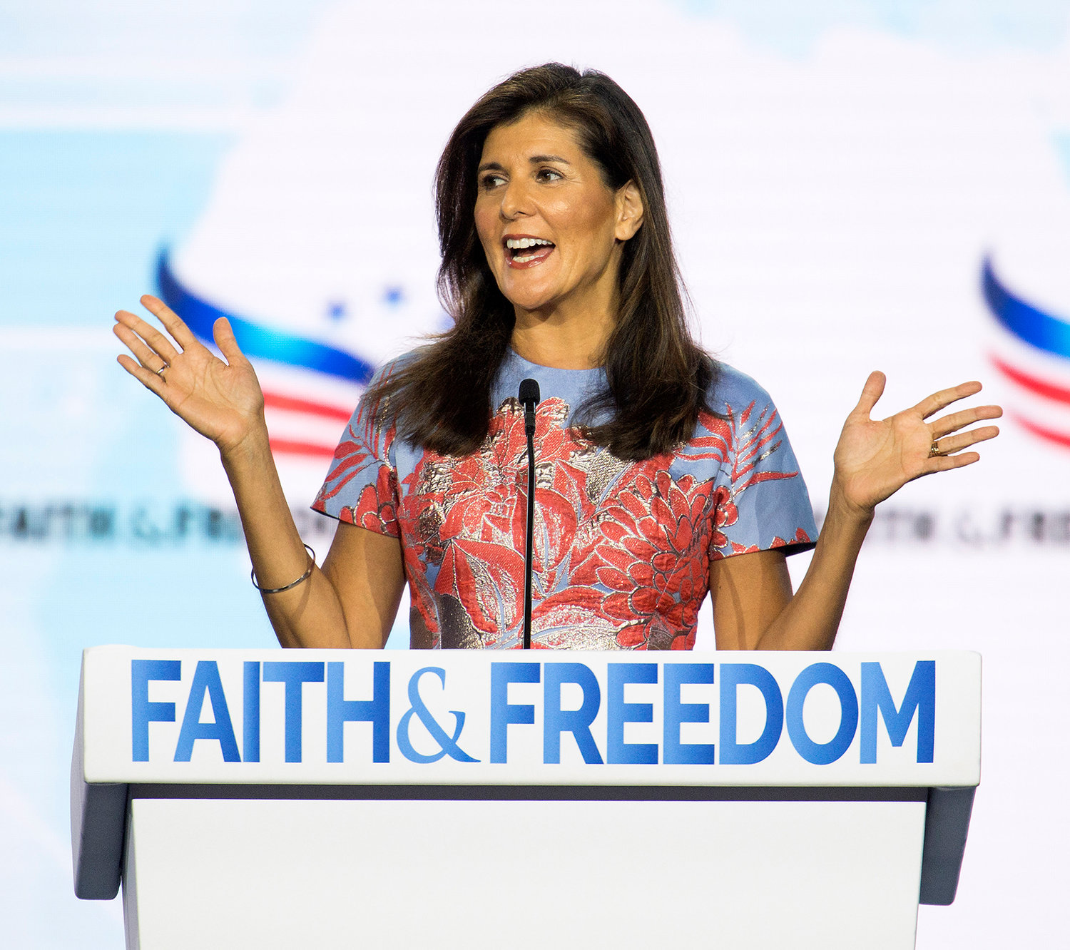 Nikki Haley gives a keynote address at the Faith & Freedom Coalition's Road to Majority Policy Conference at the Gaylord Opryland Resort & Convention Center in Nashville, Tennessee on June 16, 2022. (Brian Cahn/ZUMA Press Wire/TNS)