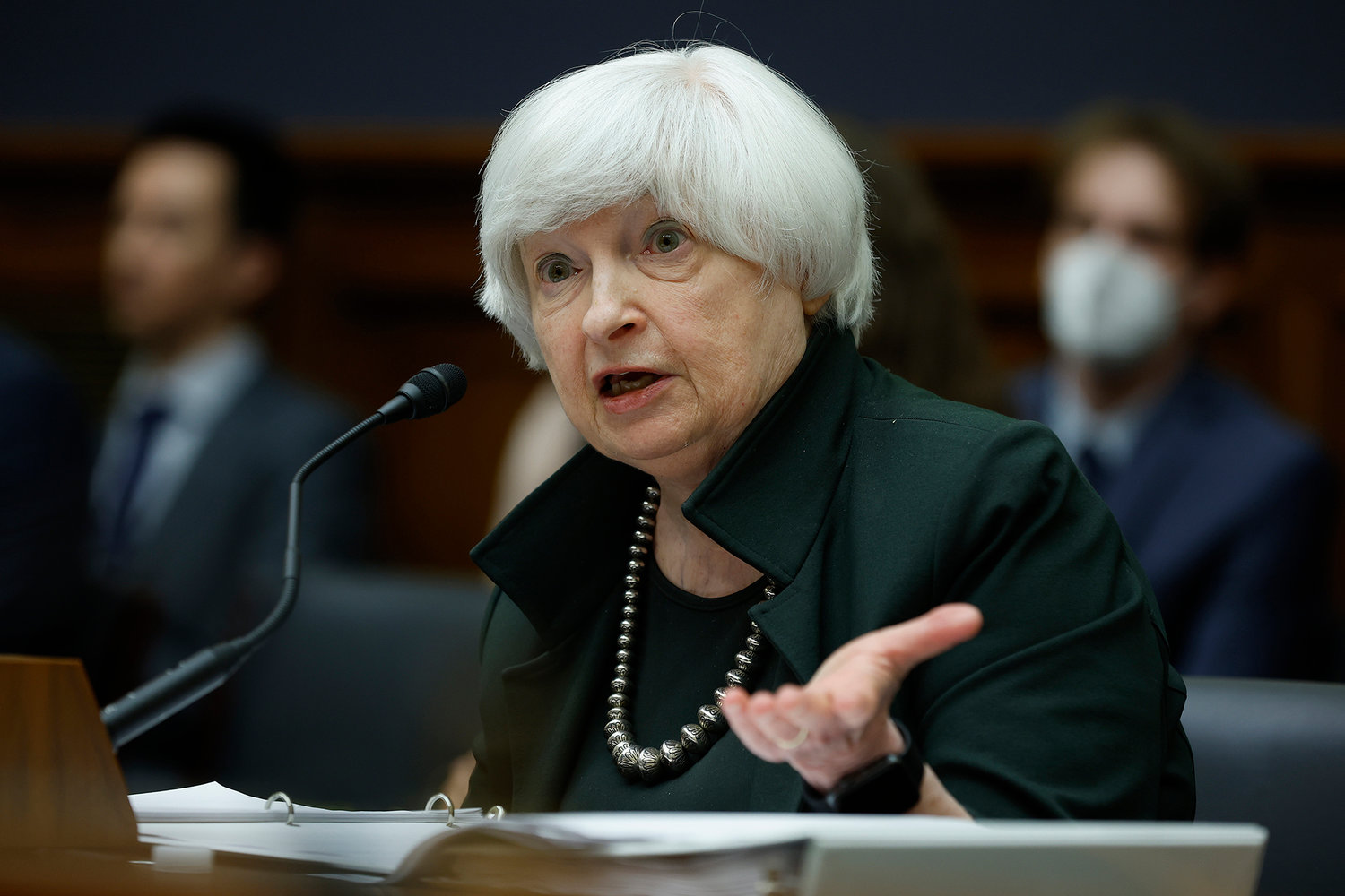Treasury Secretary Janet Yellen testifies before the House Financial Services Committee in the Rayburn House Office Building on Capitol Hill on May 12, 2022, in Washington, D.C. (Chip Somodevilla/Getty Images/TNS)