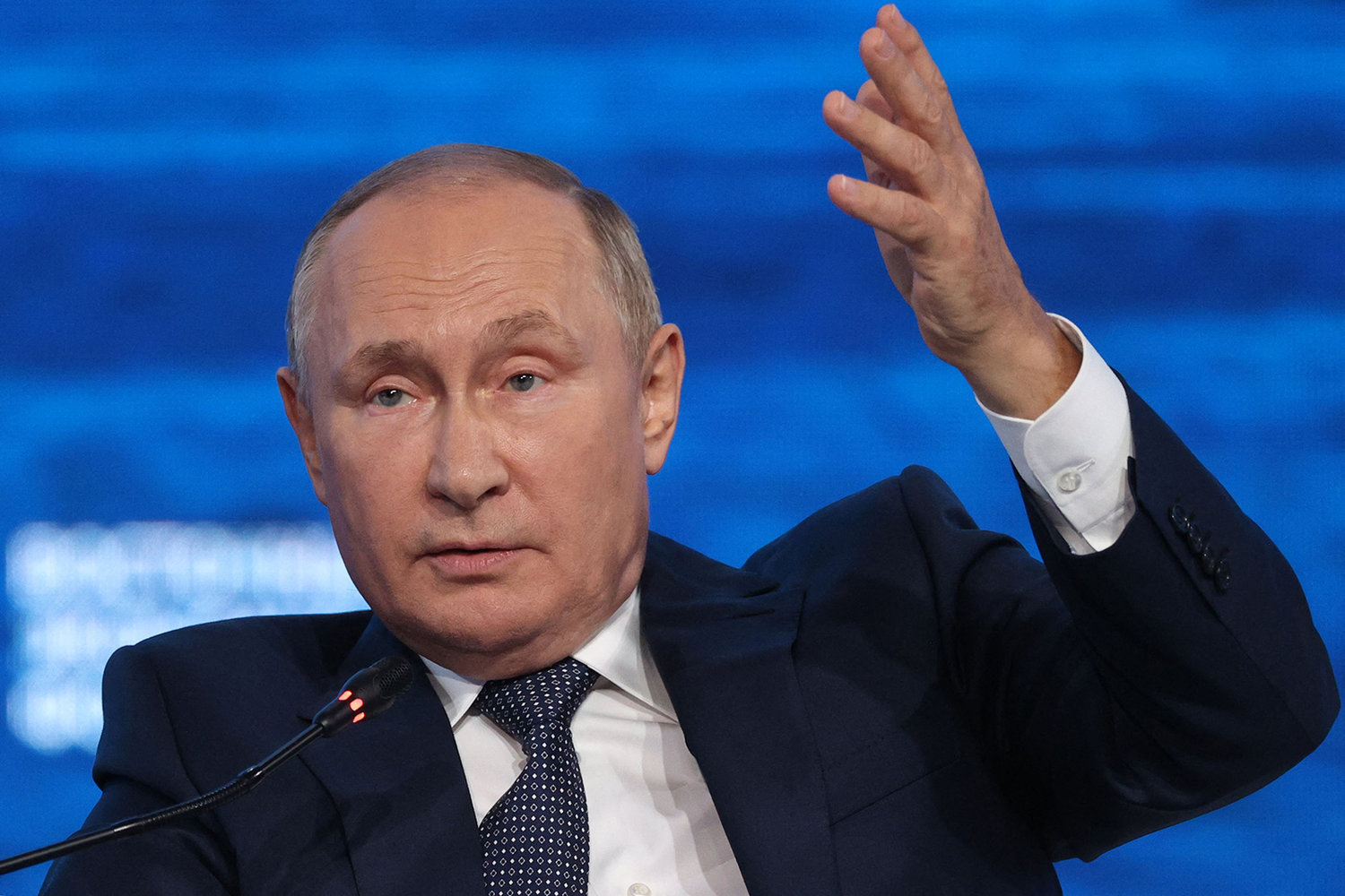 Russian President Vladimir Putin attends the Eastern Economic Forum in Vladivostok on Sept. 7, 2022. (Sergei Bobylyov/Sputnik/AFP via Getty Images/TNS)