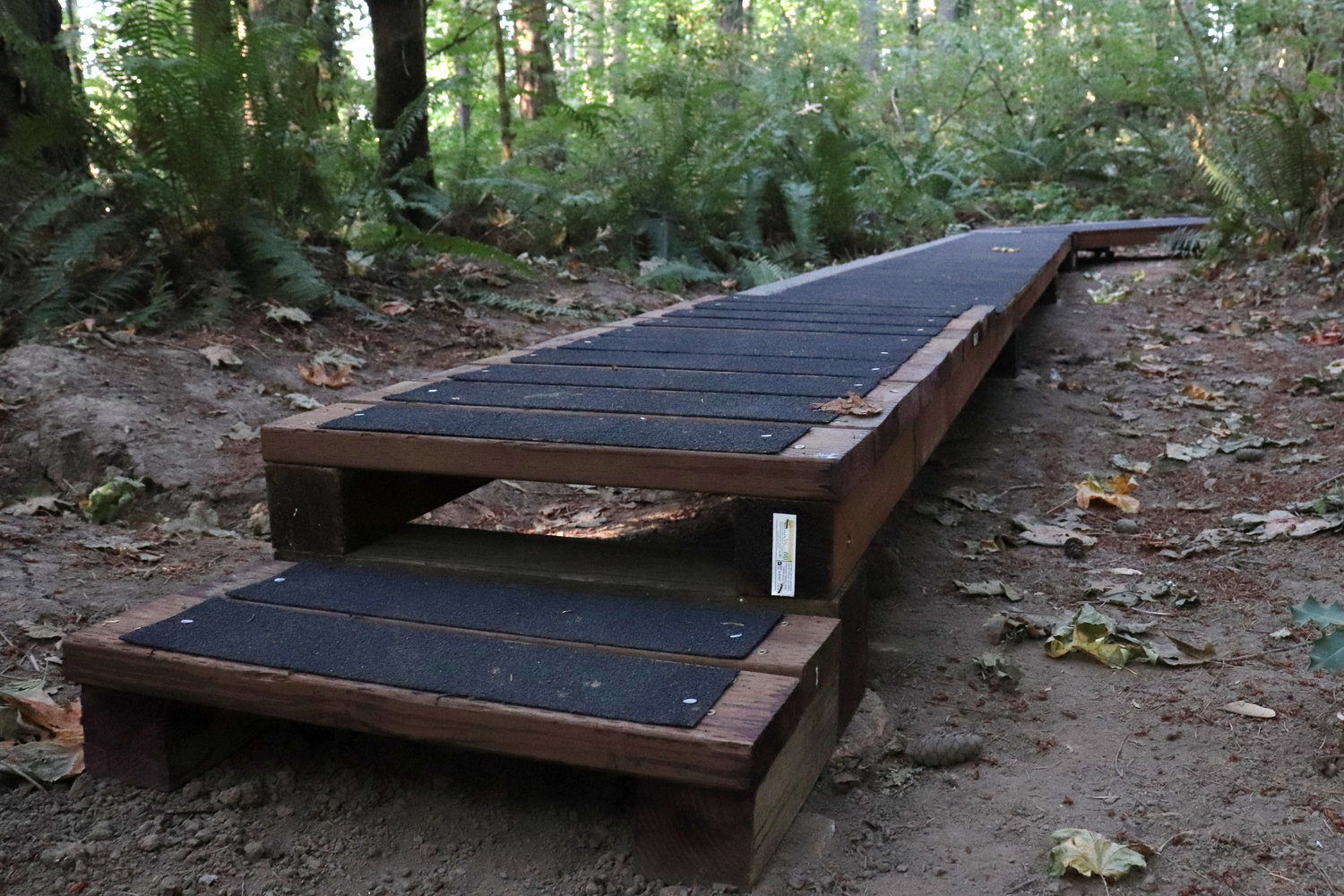 A new boardwalk was constructed on the Kiser Trail at the Seminary Hill Natural area during a volunteer work party Sept. 17.