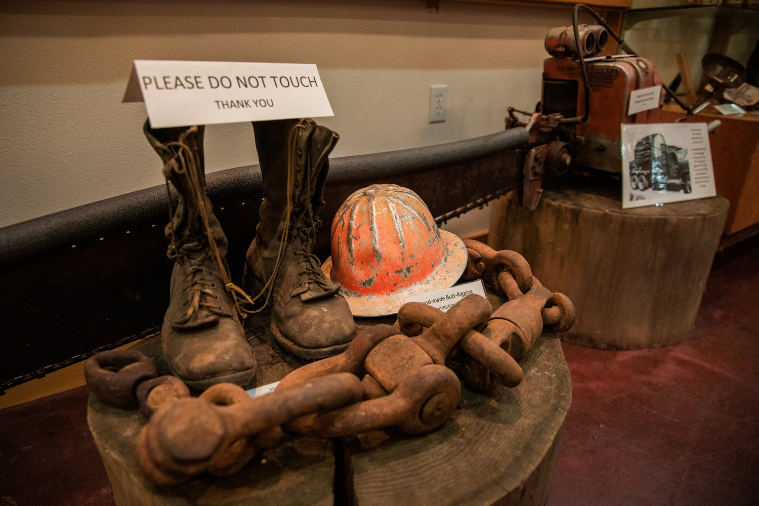 Logging equipment is also on display at the Morton Historical Museum.
