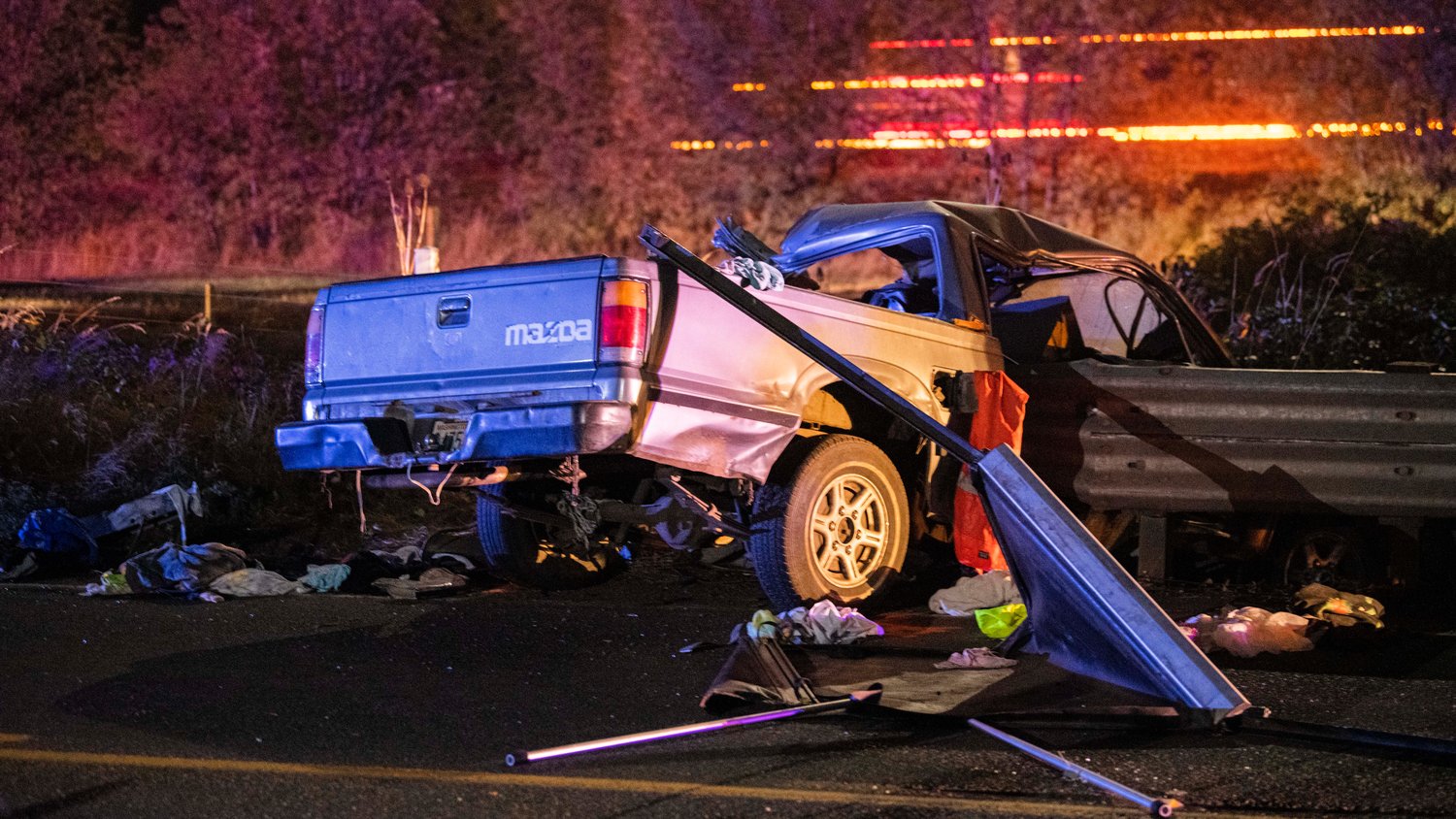 A 25-year-old Chehalis man was airlifted to Harborview Medical Center in Seattle after he crashed into a guardrail in the 2500 block of Airport Road Wednesday evening. 
