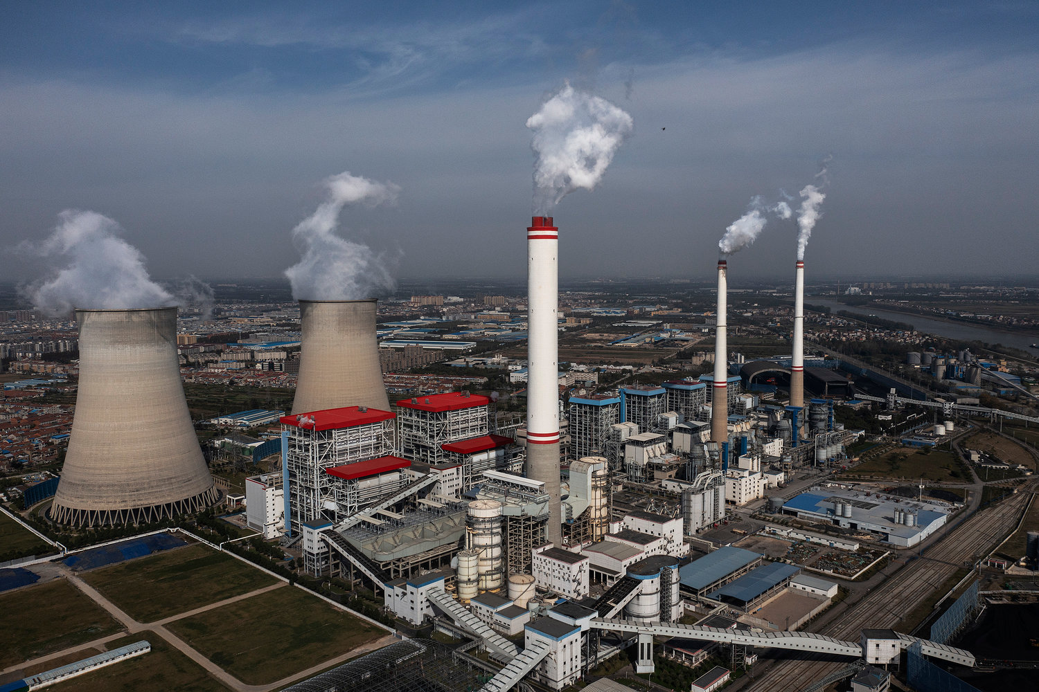 An aerial view of the coal-fired power plant on November 11, 2021, in Hanchuan, Hubei province, China. China and the United States on Wednesday released the China-U.S. Joint Glasgow Declaration on Enhancing Climate Action in the 2020s here at the ongoing COP26 to the United Nations Framework Convention on Climate Change.his is the 26th "Conference of the Parties" and represents a gathering of all the countries signed on to the U.N. Framework Convention on Climate Change and the Paris Climate Agreement. The aim of this year's conference is to commit countries to net-zero carbon emissions by 2050. (Getty Images/TNS)