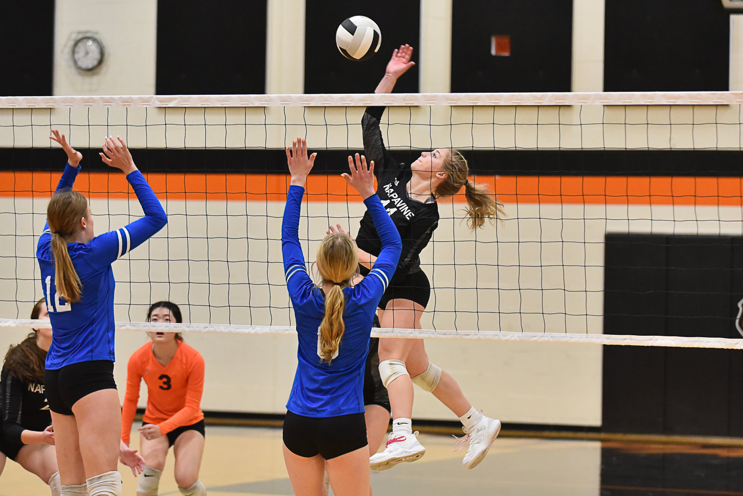 Morgan Hamilton goes up for a spike during the second set of Napavine's match against Toutle Lake on Oct. 26.