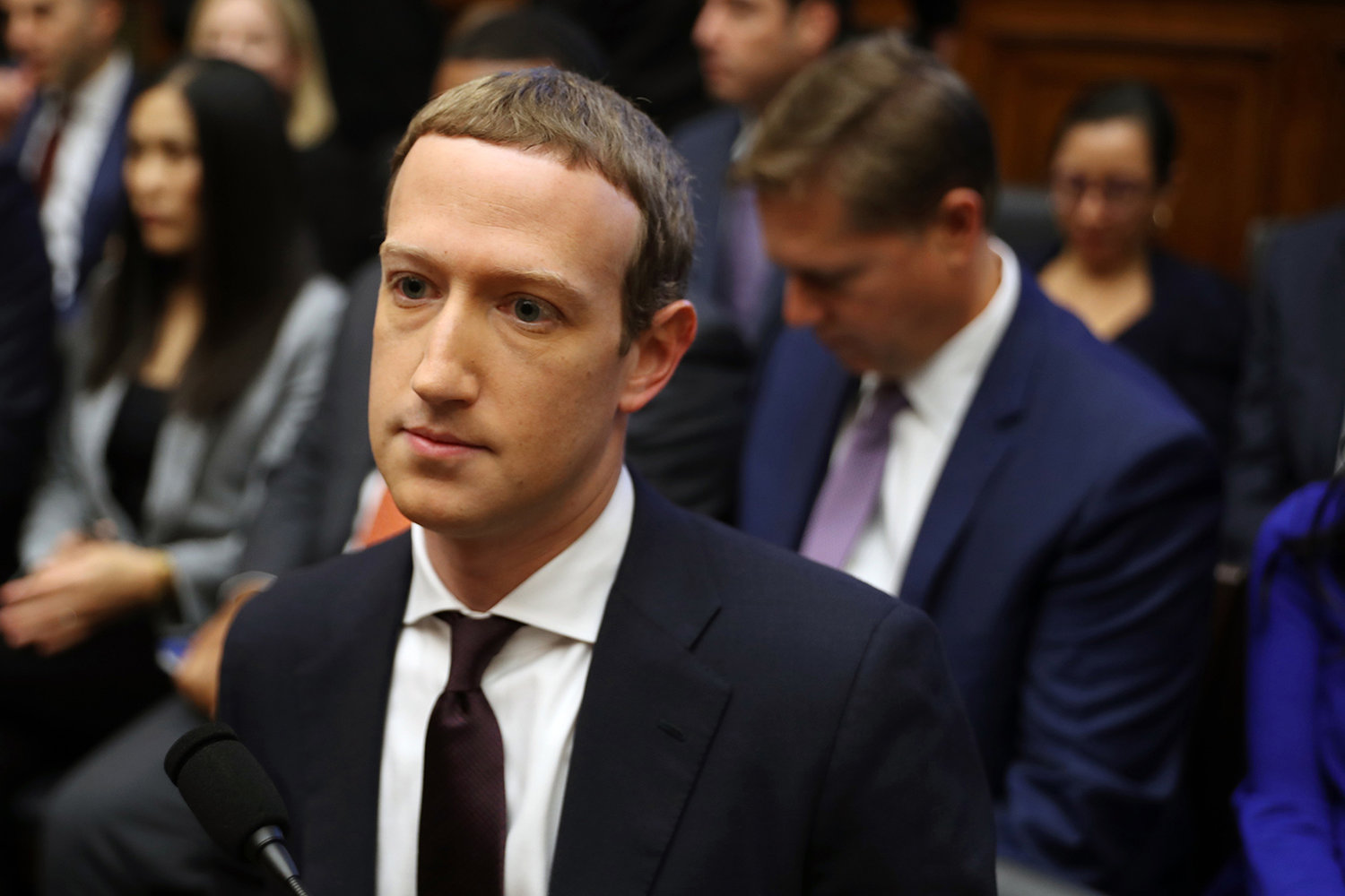 Facebook co-founder and CEO Mark Zuckerberg arrives to testify before the House Financial Services Committee in the Rayburn House Office Building on Capitol Hill Oct. 23, 2019 in Washington, D.C. (Chip Somodevilla/Getty Images/TNS)
