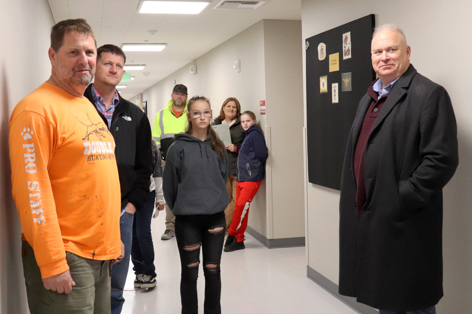 Washington’s 19th legislative district Representatives Jim Walsh, right, and Joel McEntire, second from left, take a tour of the new Oakville Elementary School and the renovated Oakville Middle/High School on Wednesday.