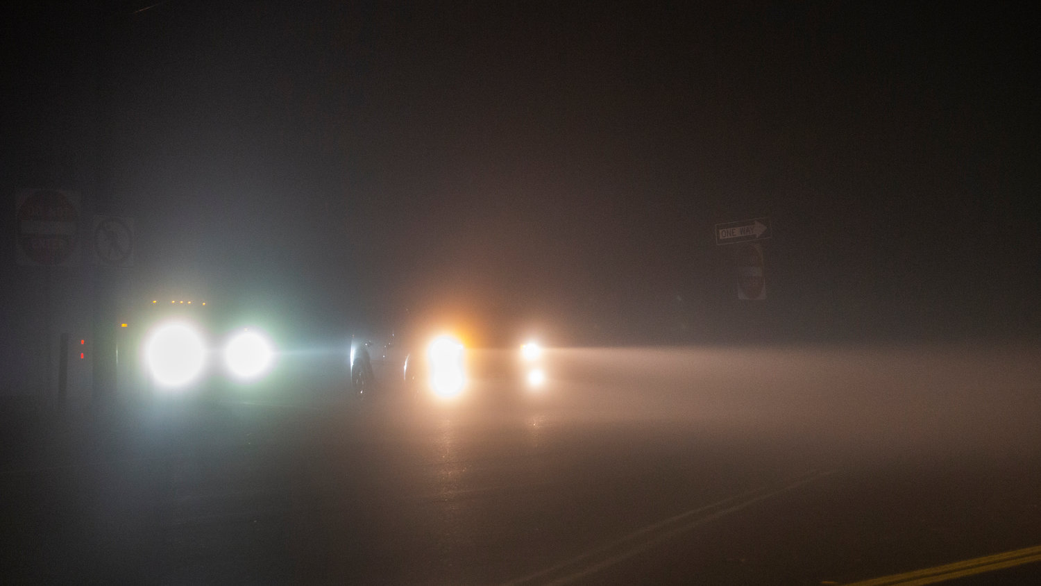 Fog in Chehalis on Wednesday night.