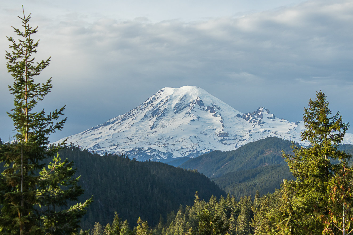 Glaciers are pictured on the southeastern face of Mount Rainier as seen from U.S. Highway 12 between Packwood and White Pass on Nov. 23.