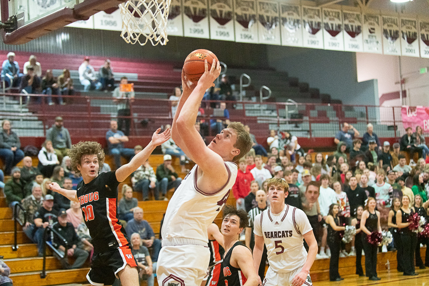 Soren Dalan watches a rebound into his hands during the first half of W.F. West's 73-53 win over Washougal on Dec. 20.