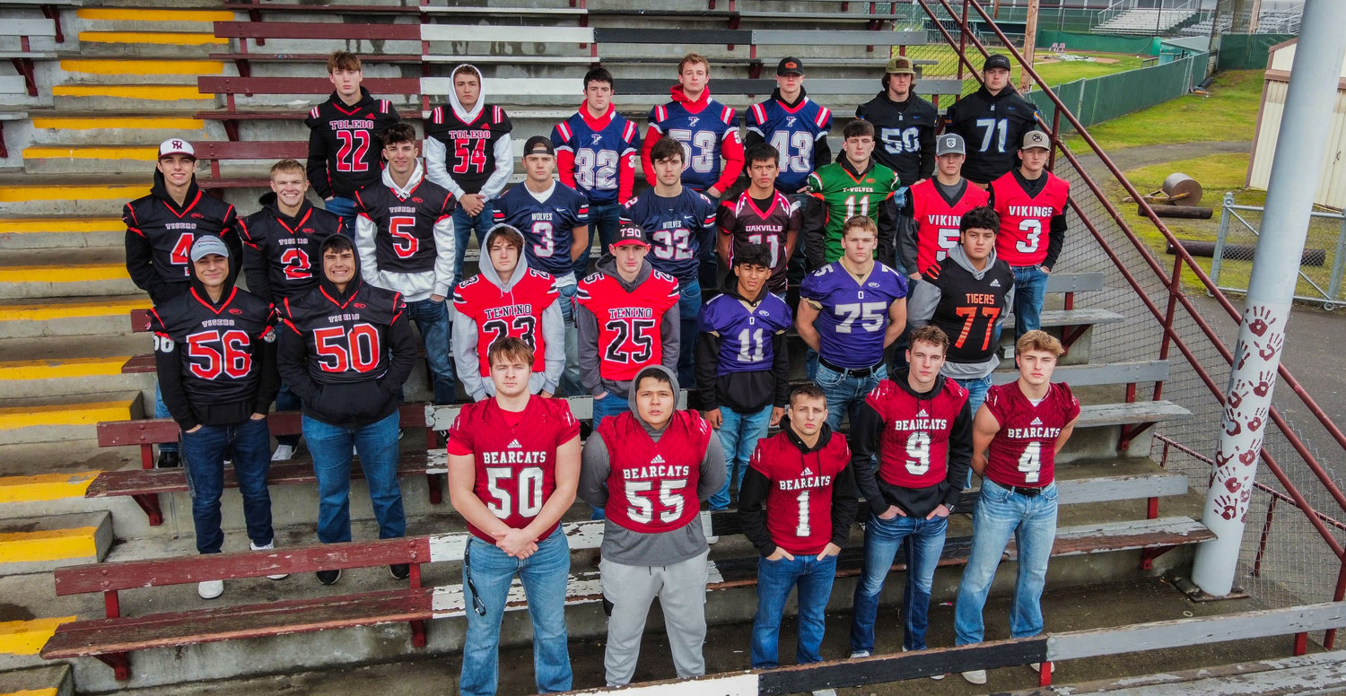 The Chronicle's football all-area team poses for a photo at W.F. West High School.
