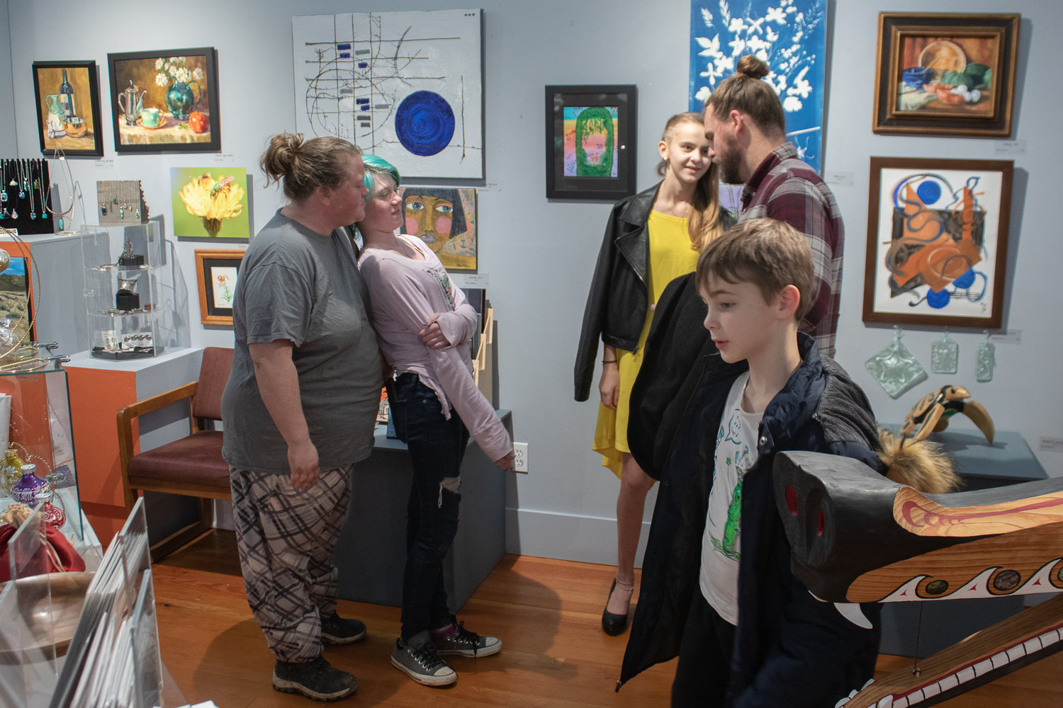 Visitors tour the gallery this past Friday for the emerging artists gala at the Rectangle Gallery & Creative Space located at 209 N. Tower Ave. in downtown Centralia.
