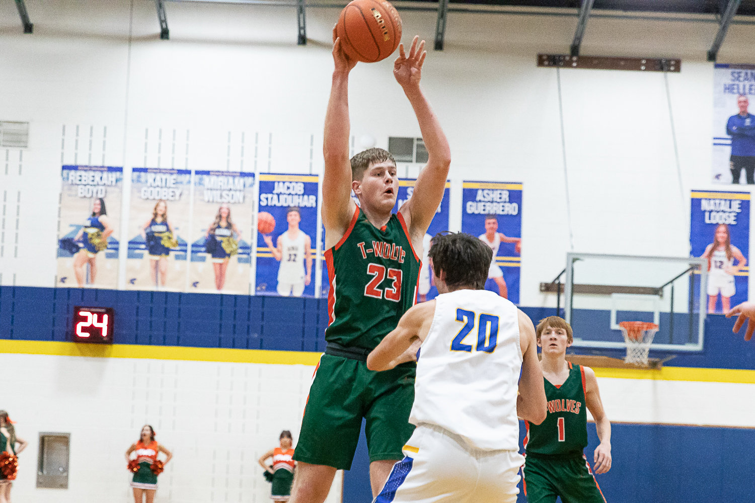 Morton-White Pass forward Jace Peters throws a pass into the post against Adna Jan. 10.