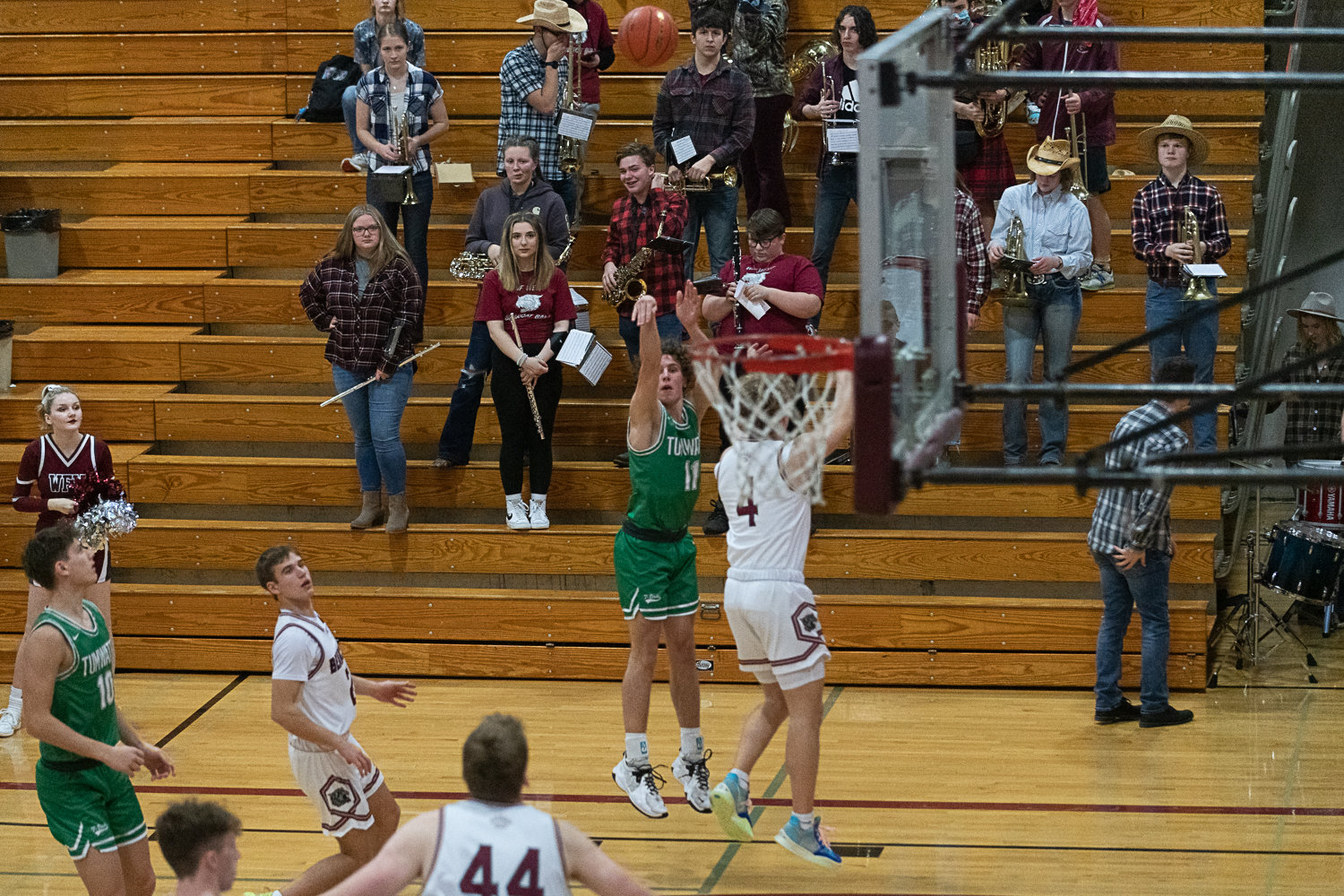 Luke Brewer launches a 3-pointer during the first half of Tumwater's 71-58 win over W.F. West on Jan. 11.