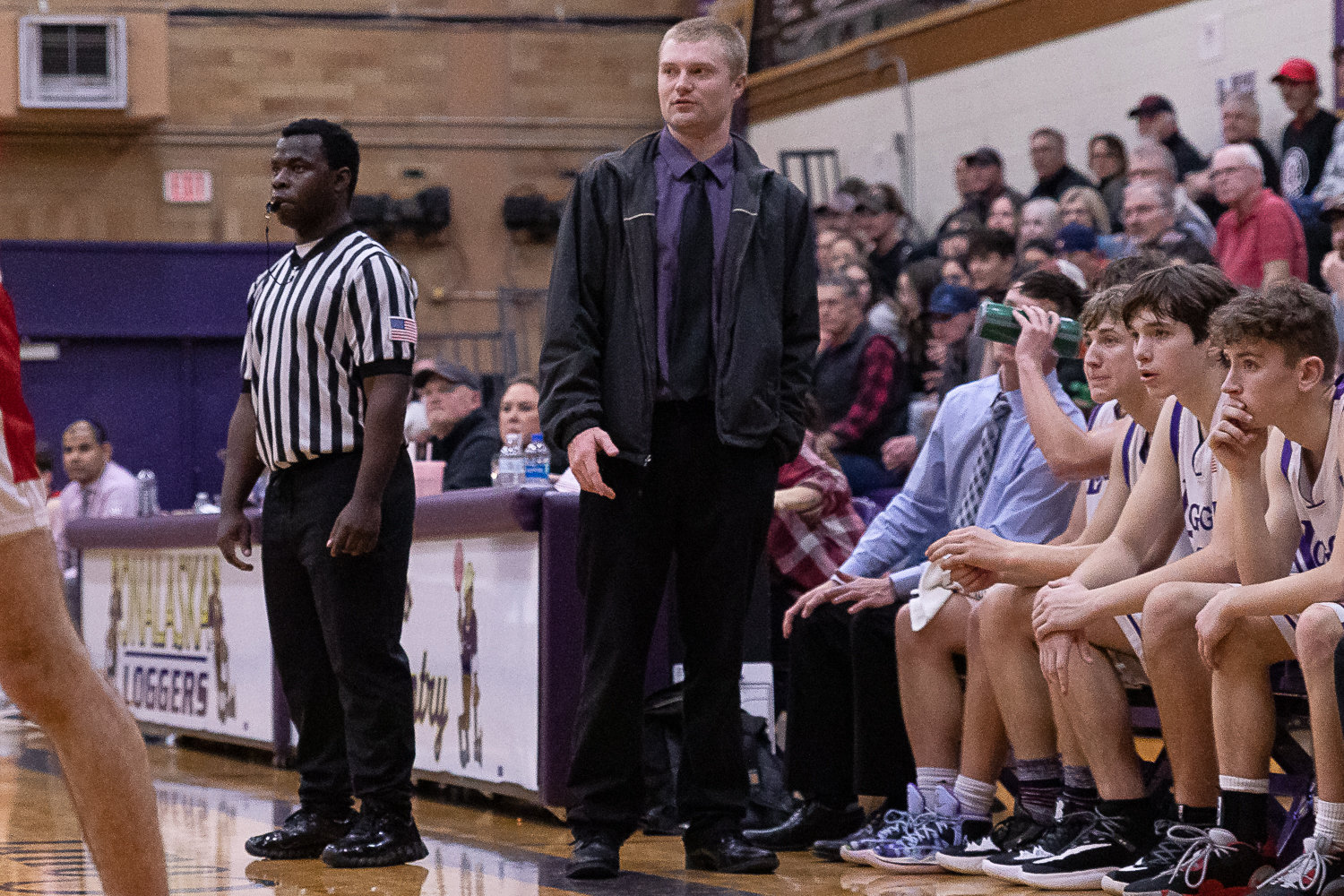 Onalaska coach Brent Wood watches from the sidelines against Toledo Jan. 12.