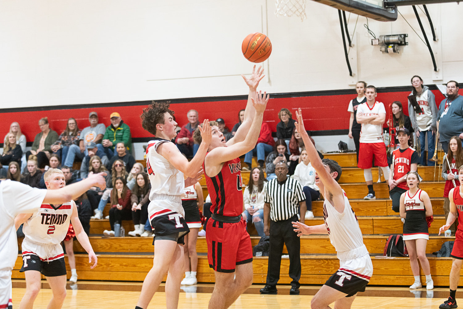 Luke Cooper gets to the hoop during the first half of Mossyrock's loss at Tenino on Jan. 18.