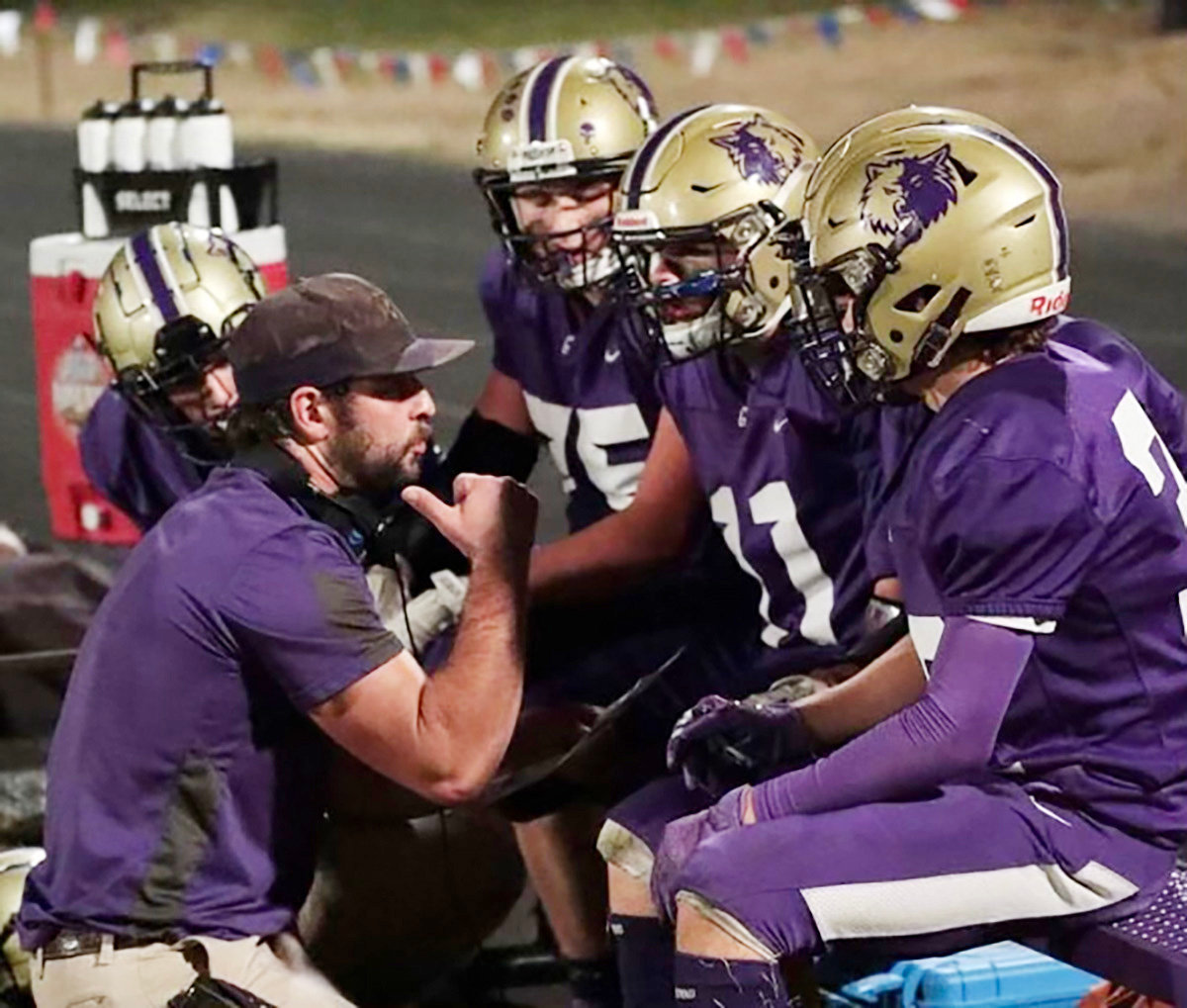 Courtesy Photo.Aaron Cochran, shown here coaching the Goldendale Timberwolves football team, has been hired as Adna's head football coach.