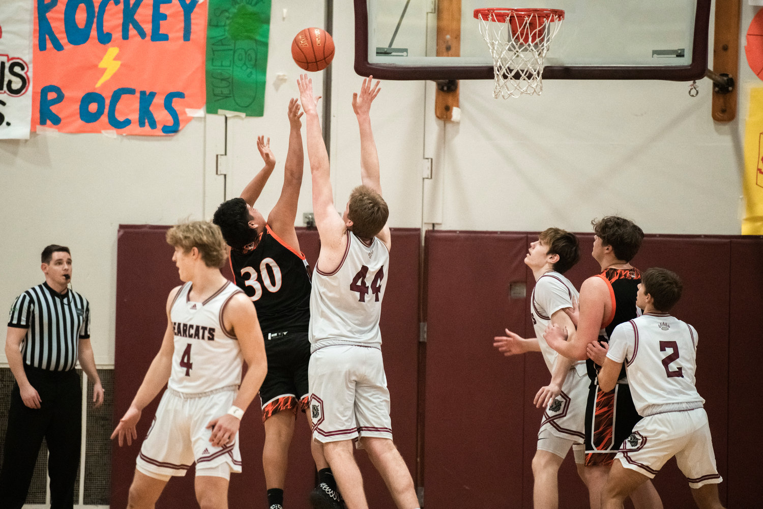 W.F. West senior Soren Dalan (44) looks to make a stop during a Tuesday night game in Chehalis.