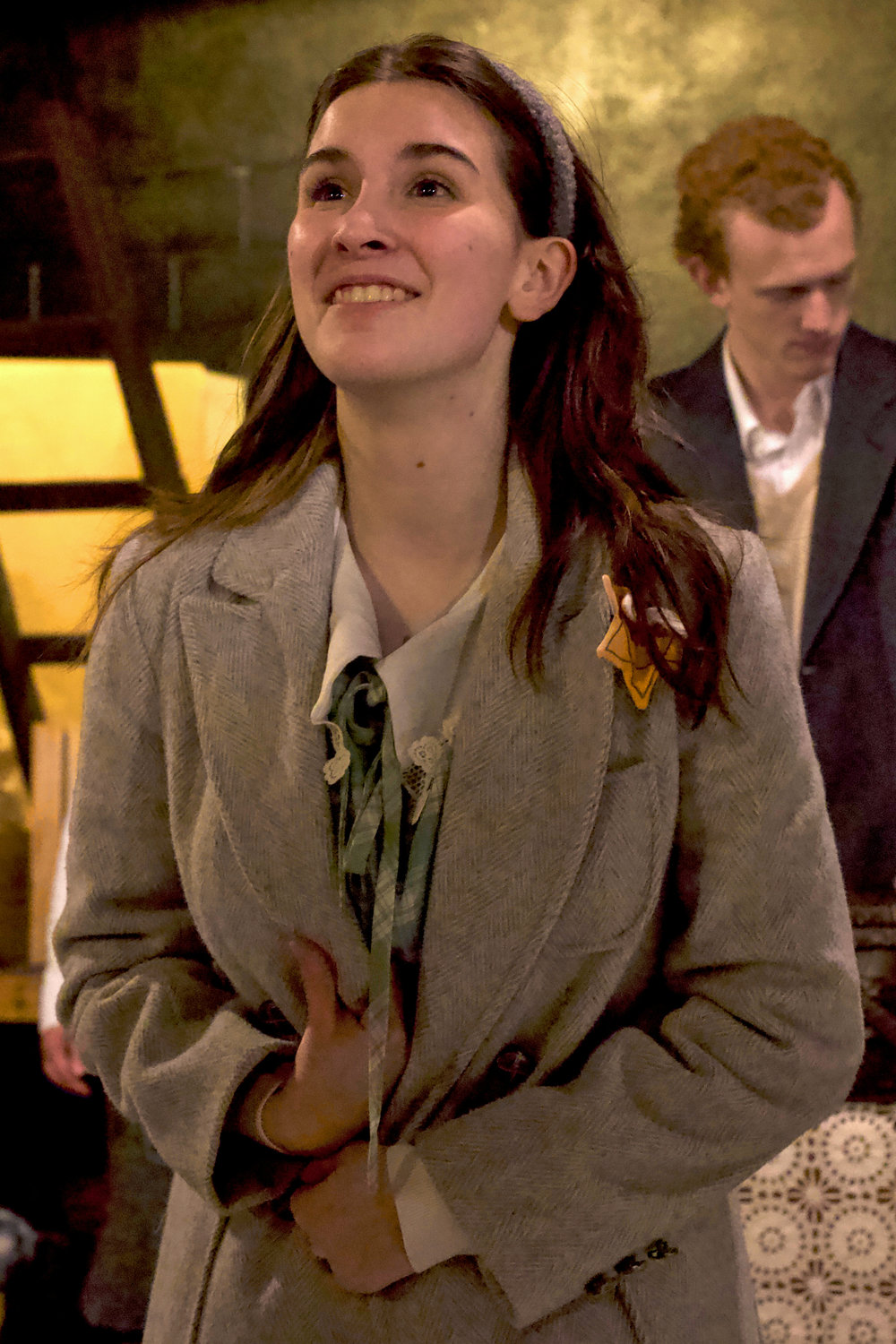 Ruby Stanton as Anne Frank performs during a rehearsal of “The Diary of Anne Frank” at the Evergreen Playhouse in Centralia last week.