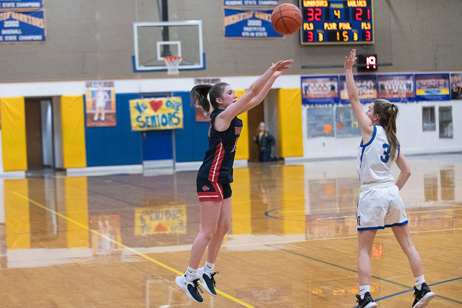 Kiley McMahon shoots a 3-pointer during the second half of Black Hills' loss to Rochester on Feb. 3.