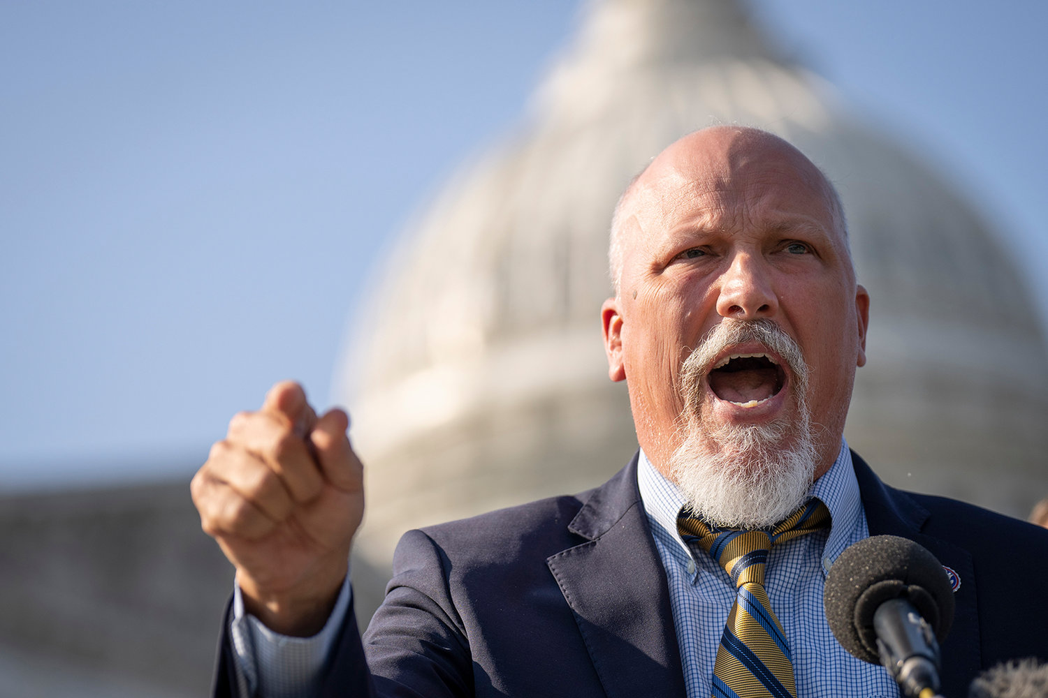 U.S. Rep. Chip Roy, R-Texas, speaks at a news conference with members of the House Freedom Caucus on Capitol Hill Sept. 15, 2022, in Washington, D.C. (Drew Angerer/Getty Images/TNS)