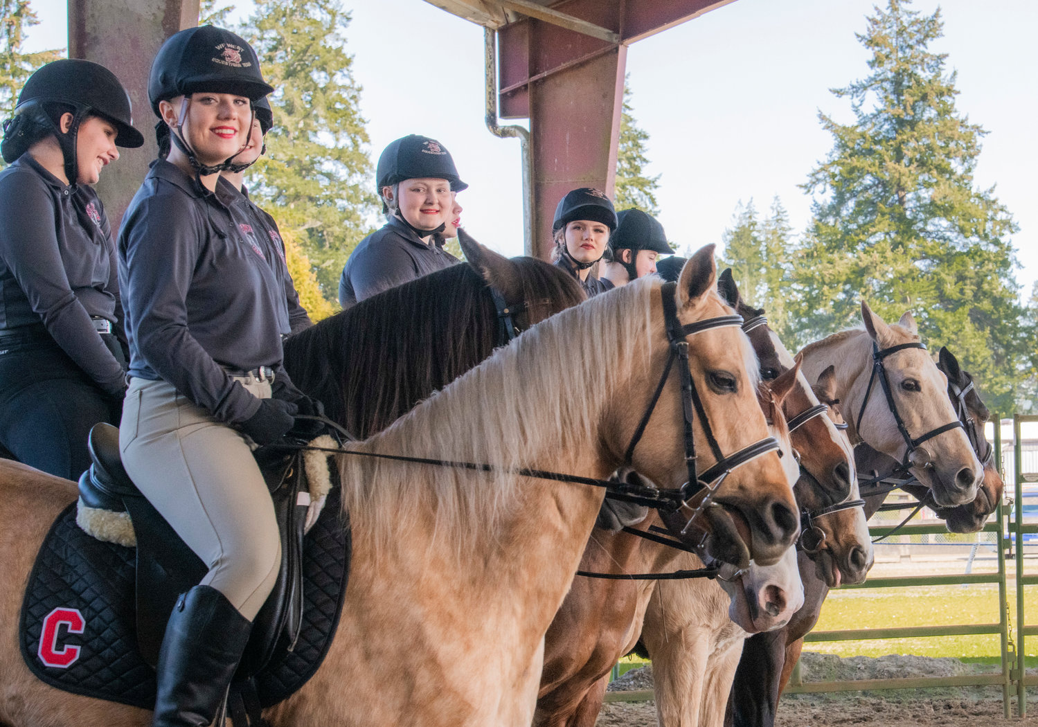 Girls from across Lewis County compete for the W.F. West High School equestrian team during a district 6 meet on Sunday, March 19 at the Grays Harbor County Fairgrounds.
