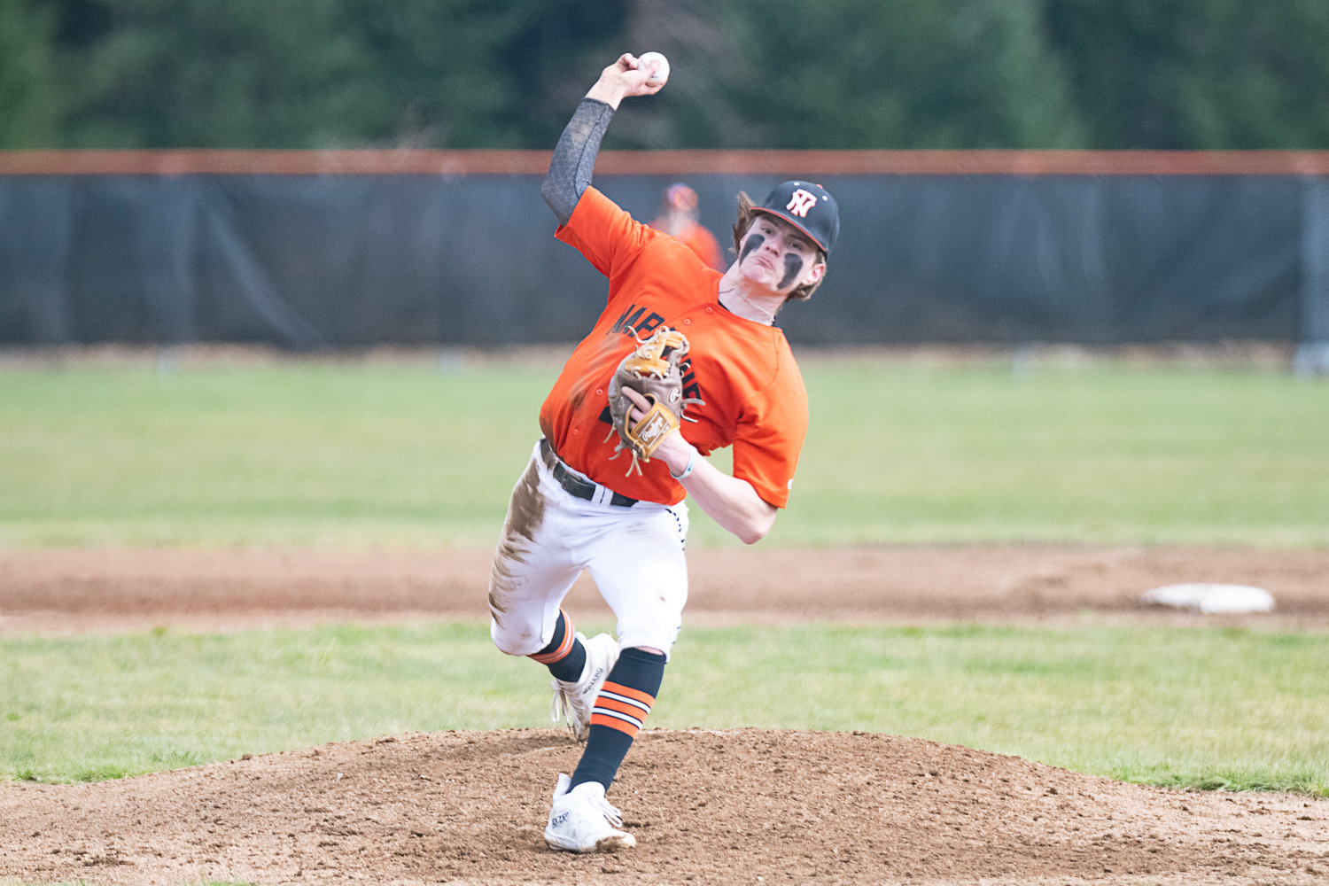 Connor Holmes throws a pitch during Napavine's 4-1 loss to Toledo on March 20.