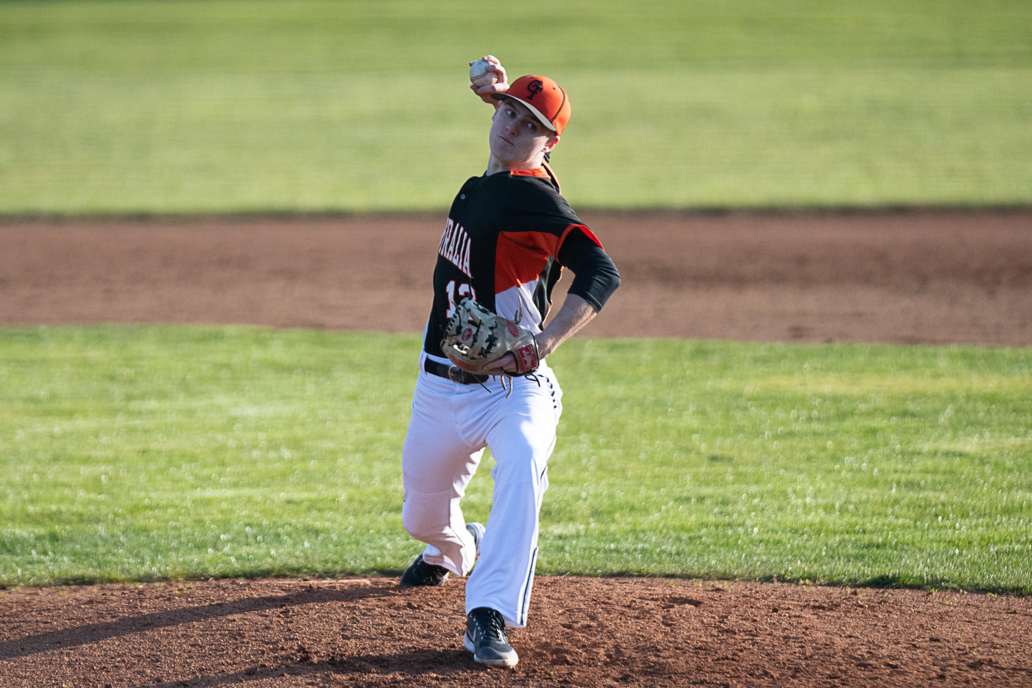 Brady Sprague throws a pitch during Centralia's 14-13 win over Aberdeen on March 21.