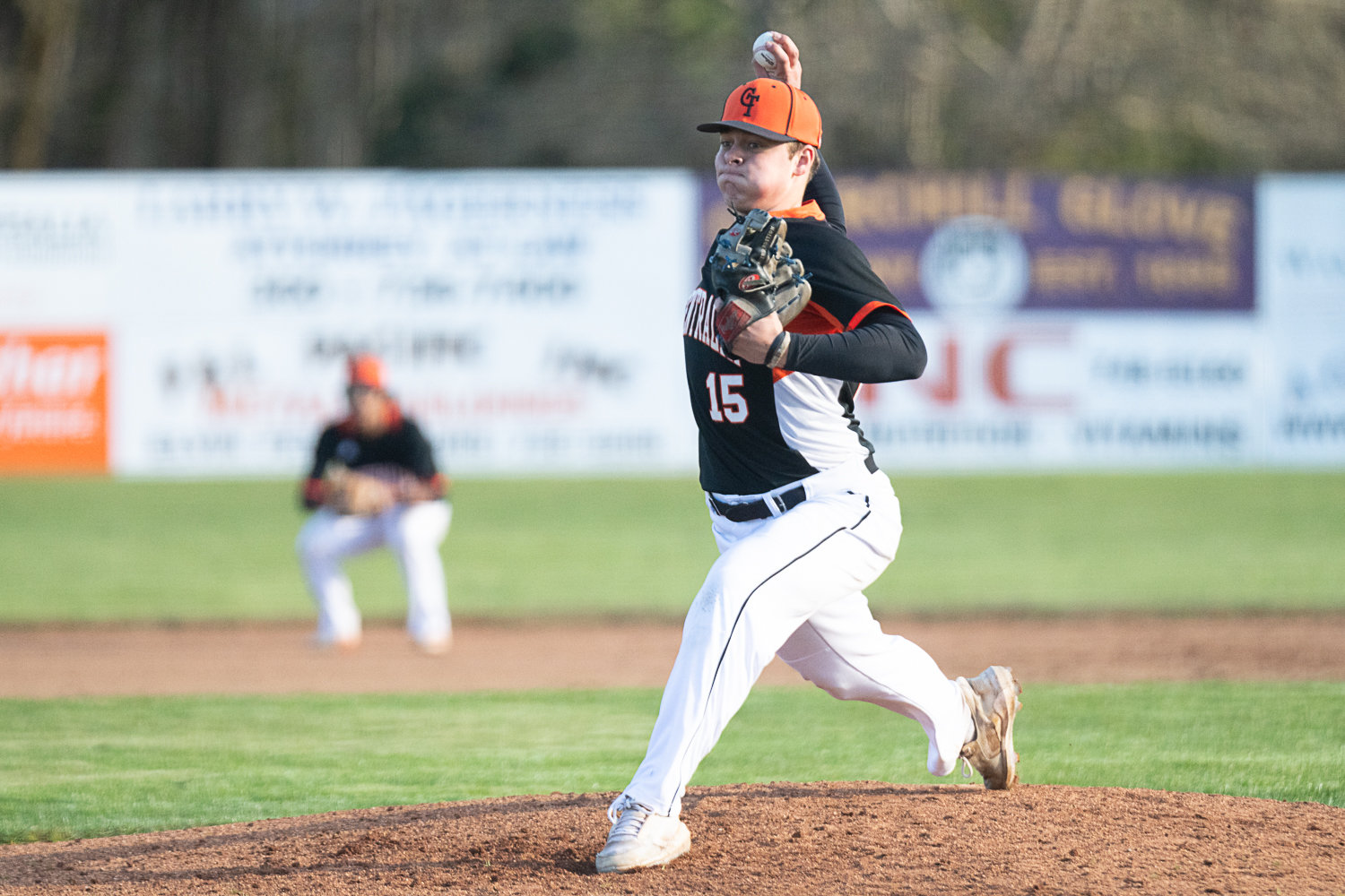 Tucker Weaver throws a pitch during Centralia's 14-13 win over Aberdeen on March 21.