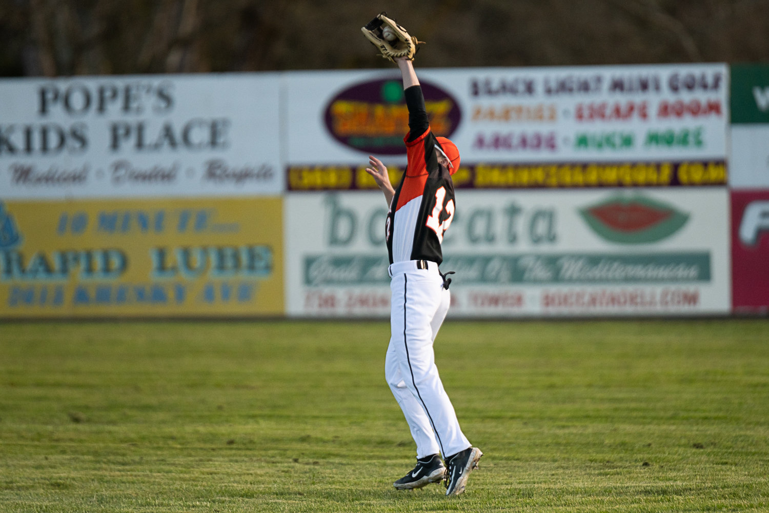 Kellen Rooklidge makes a catch in right field during Centralia's 14-13 win over Aberdeen on March 21.