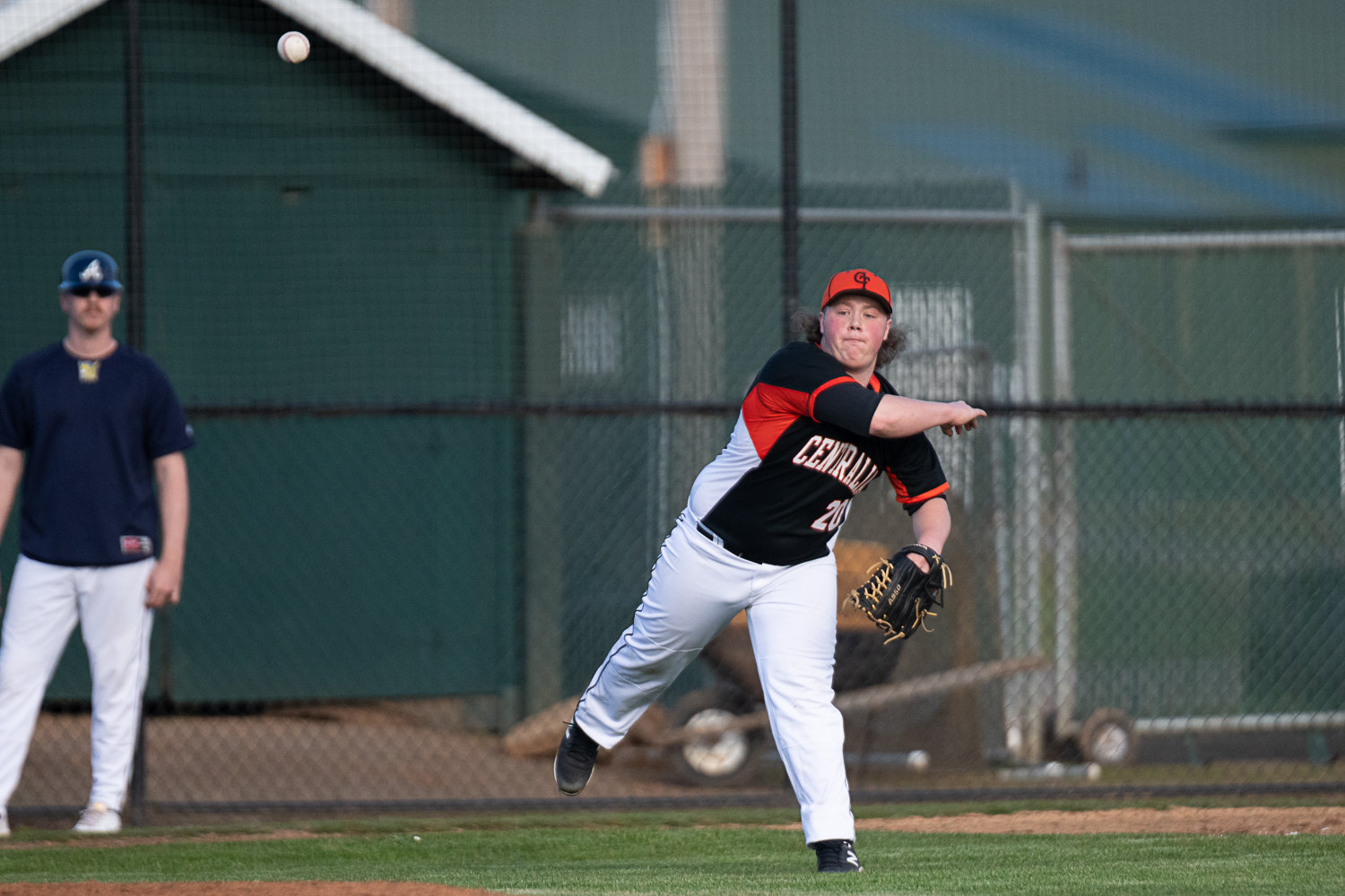 Marcus Miller throws across the diamond during Centralia's 14-13 win over Aberdeen on March 21.
