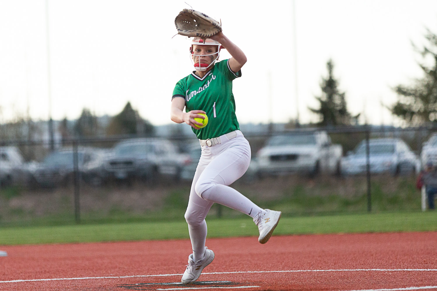 Ella Ferguson deals during Tumwater's 3-2 loss to W.F. West on March 22.