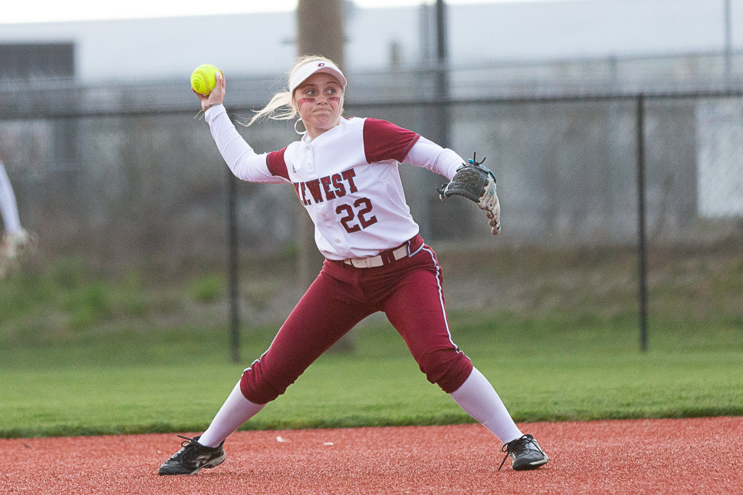 Avalon Myers throws to first for an out during W.F. West's 3-2 win over Tumwater on March 22.