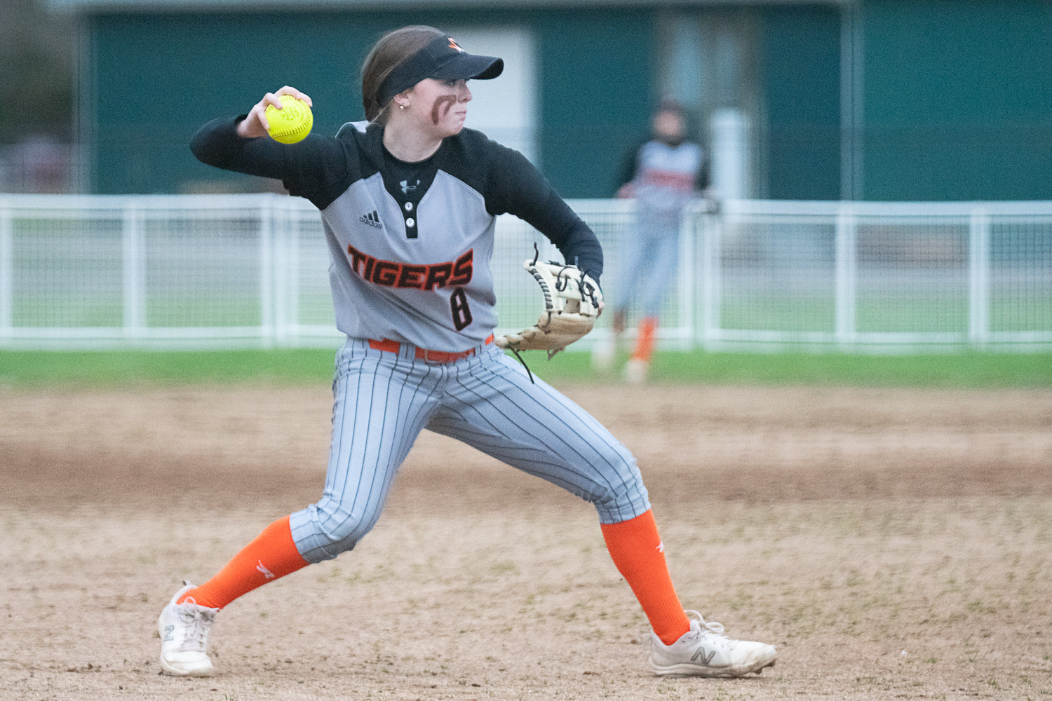 Gracie Schofield throws the ball across the diamond during Centralia's 5-3 win over W.F. West on March 28.