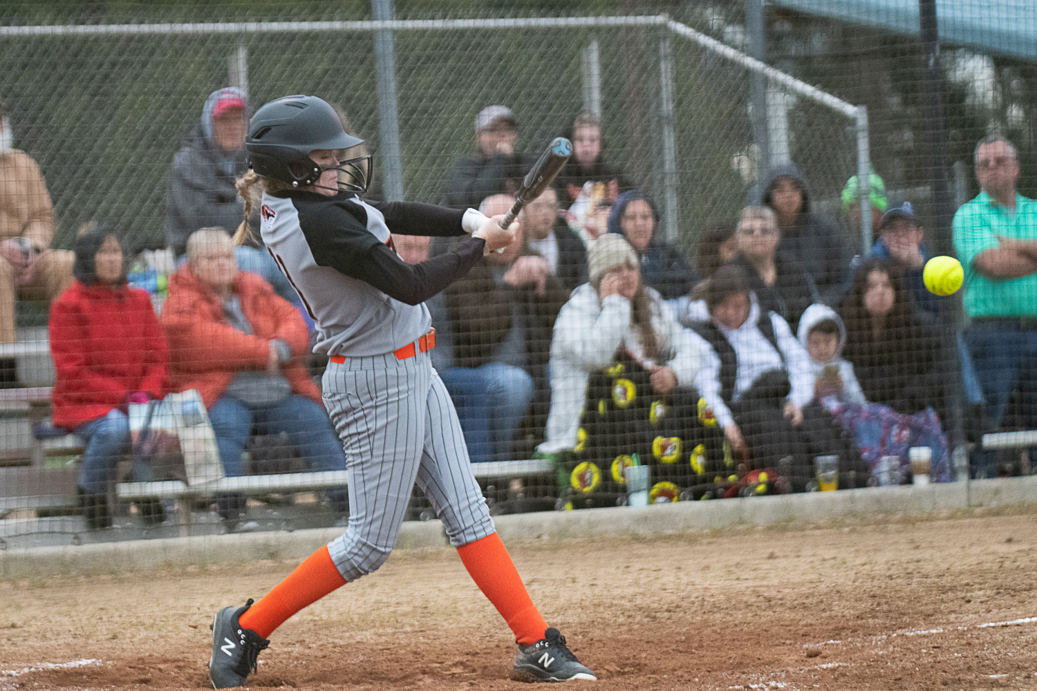 Brooklyn Sprague drills the ball during Centralia's 5-3 win over W.F. West on March 28.