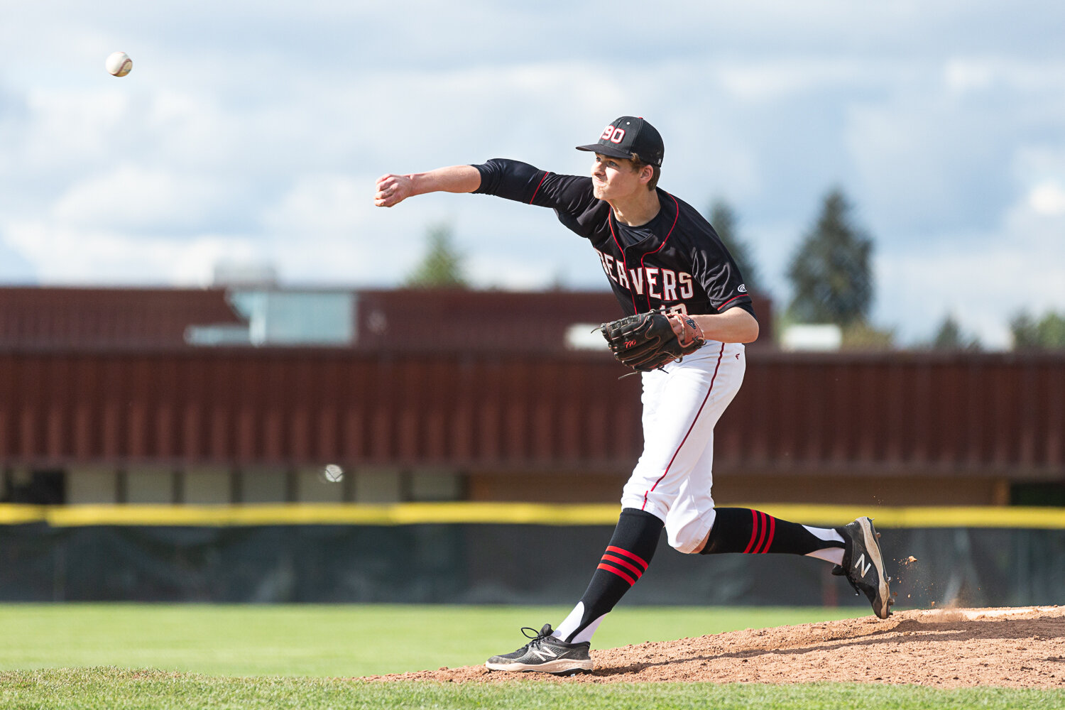 Tenino reliever Jack Burkhardt tosses a pitch against La Center in the 1A District 4 semifinals May 9 at Castle Rock.