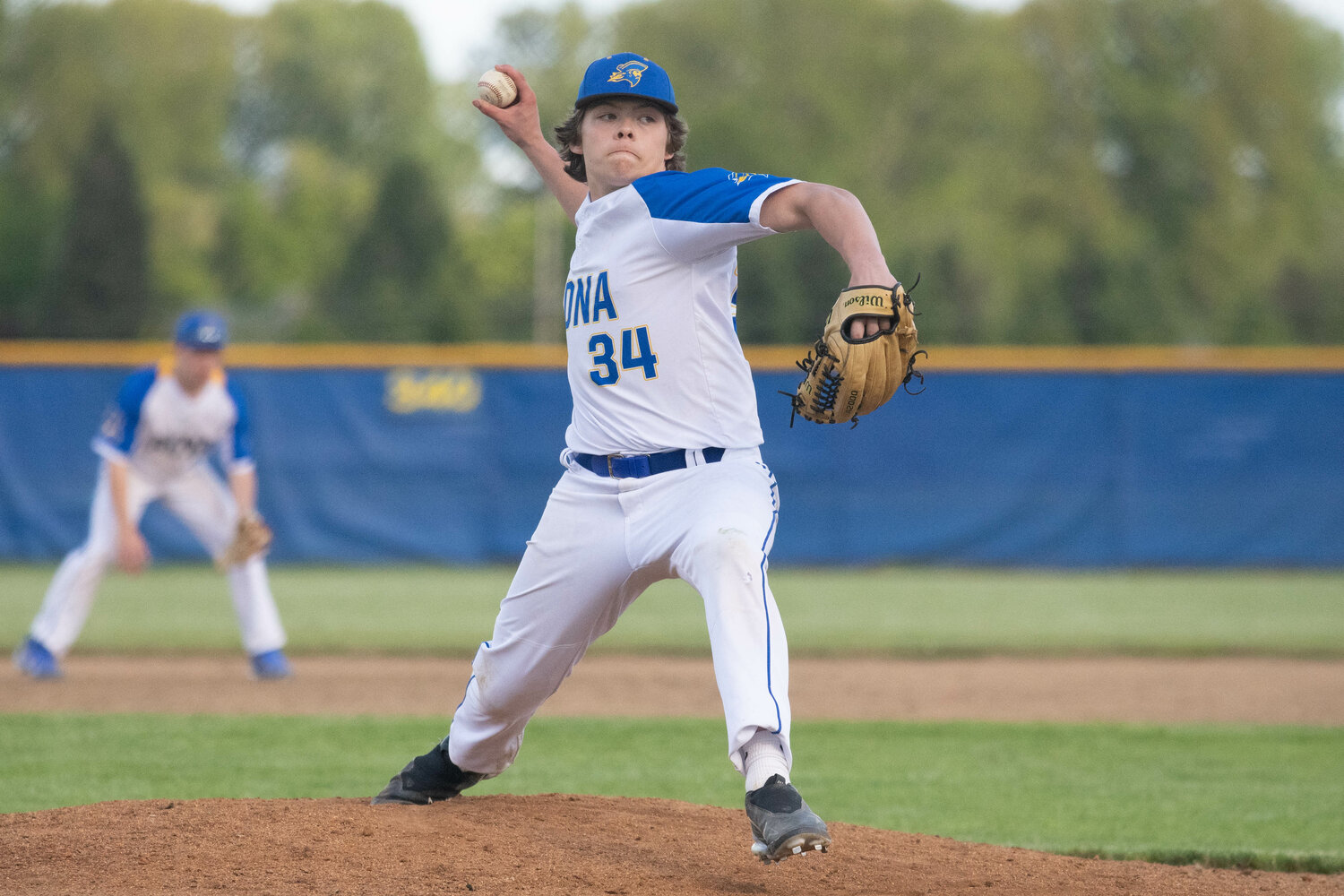 Beau Miller throws a pitch during Adna's 15-5 loss to Toutle Lake in the 2B District 4 tournament semifinals, in Adna on May 9.
