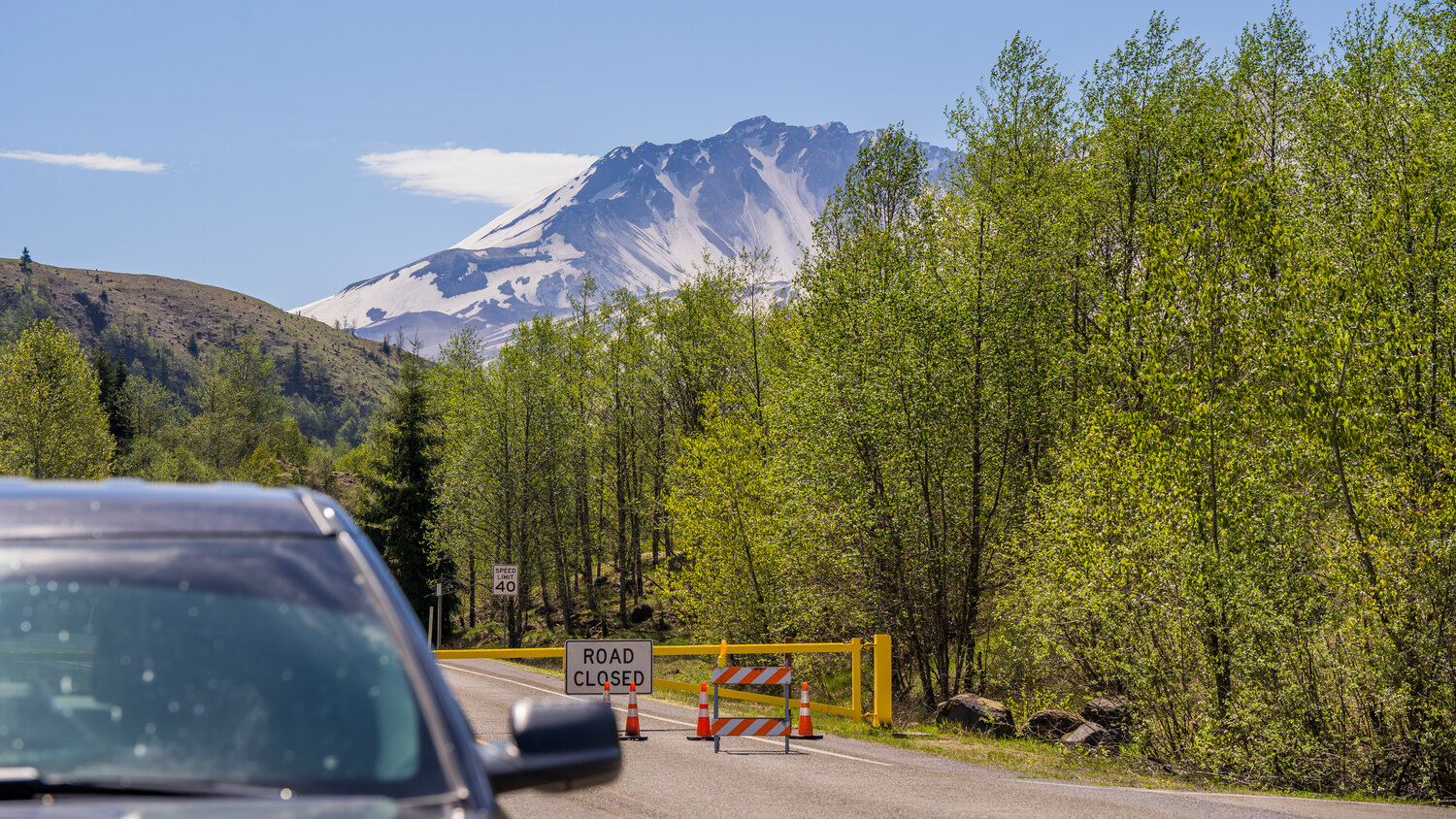 Washington State Department of Transportation and members of the Washington State Patrol respond to the scene of a landslide along Spirit Lake Highway on Monday, May 15.